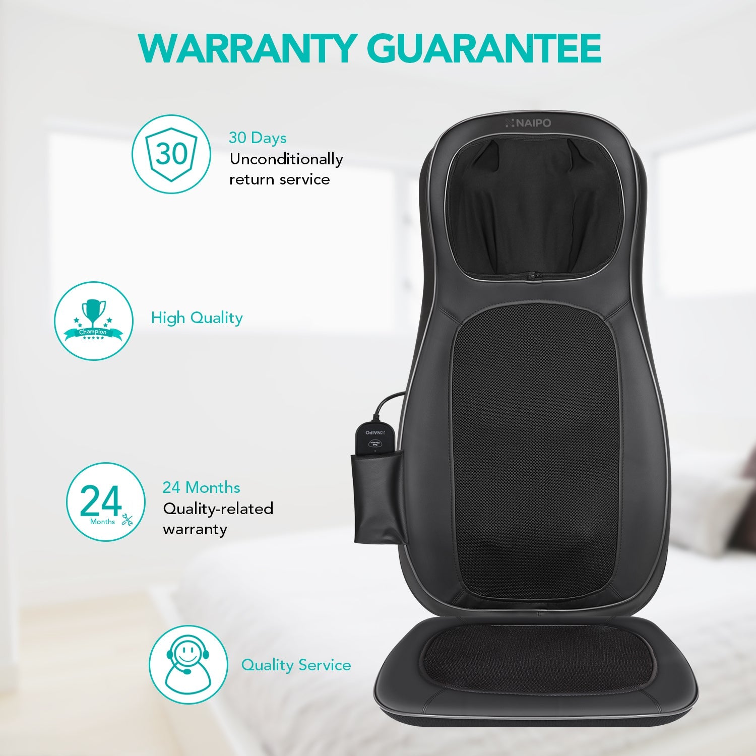 Naipo MGBK - C2030 Neck & Back Massager with Heat & Vibration - NAIPO