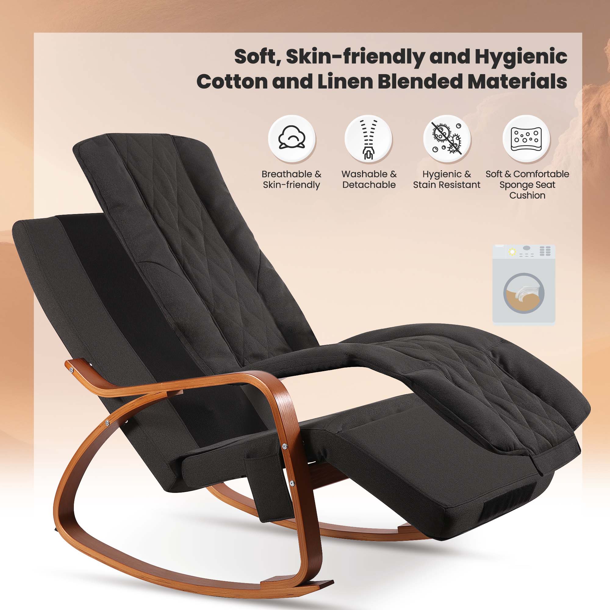 NAIPO MGC - 2300P Rocking Wooden Massage Chair - NAIPO