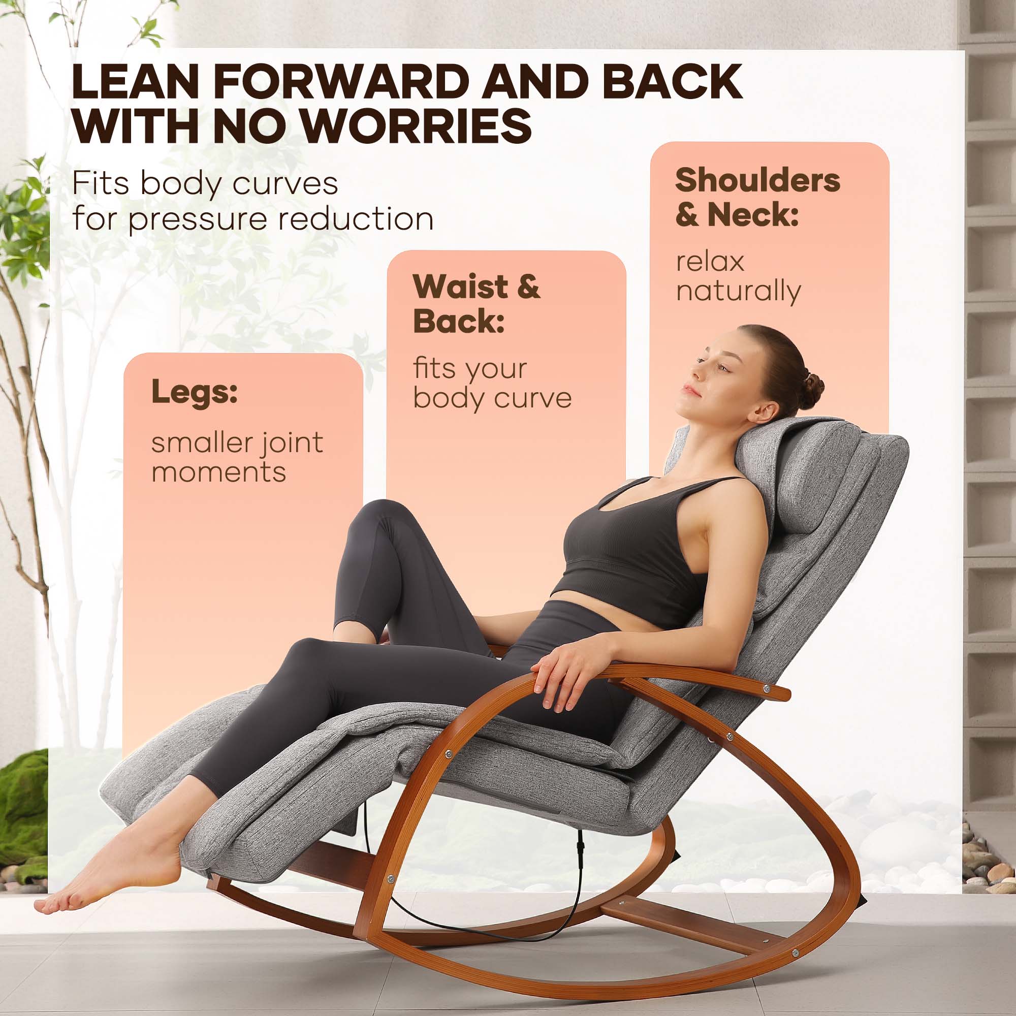 NAIPO MGC - 2300P Rocking Wooden Massage Chair - NAIPO