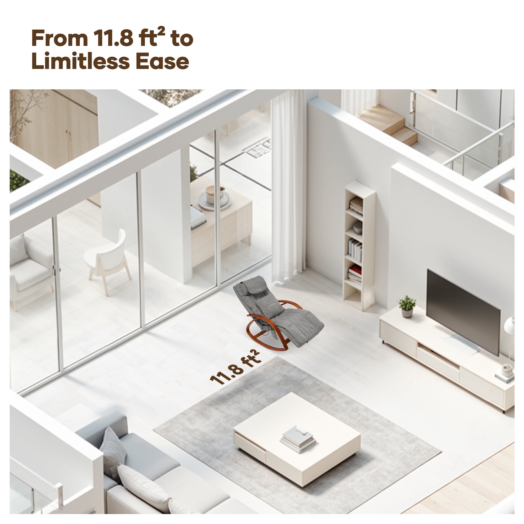 NAIPO MGC - 2300P Rocking Wooden Massage Chair - Christmas Gift for Him/Her - NAIPO