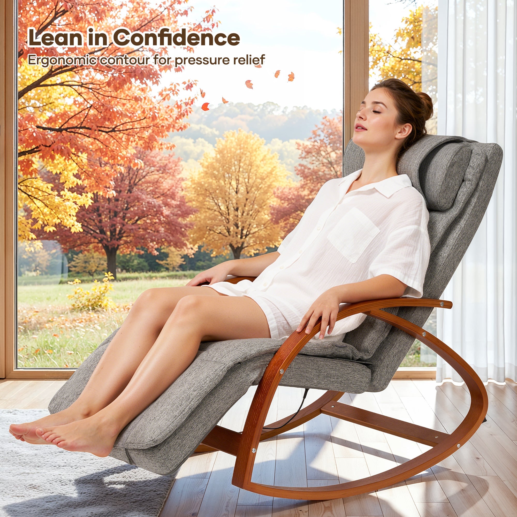 NAIPO MGC - 2300P Rocking Wooden Massage Chair - Christmas Gift for Him/Her - NAIPO