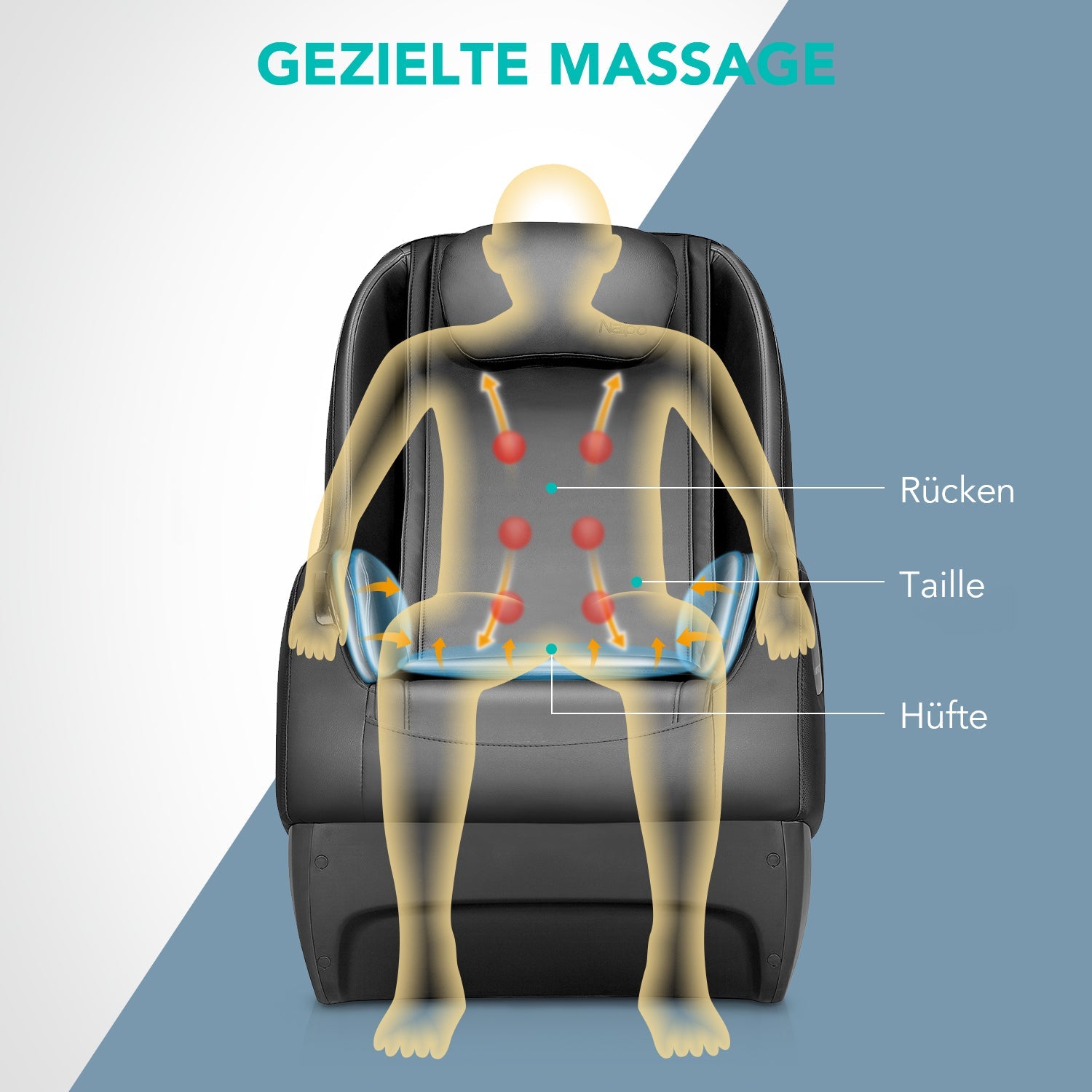 Naipo MGCHR - A150 Full Body Music Massage Chair with Kneading & Tapping - NAIPO