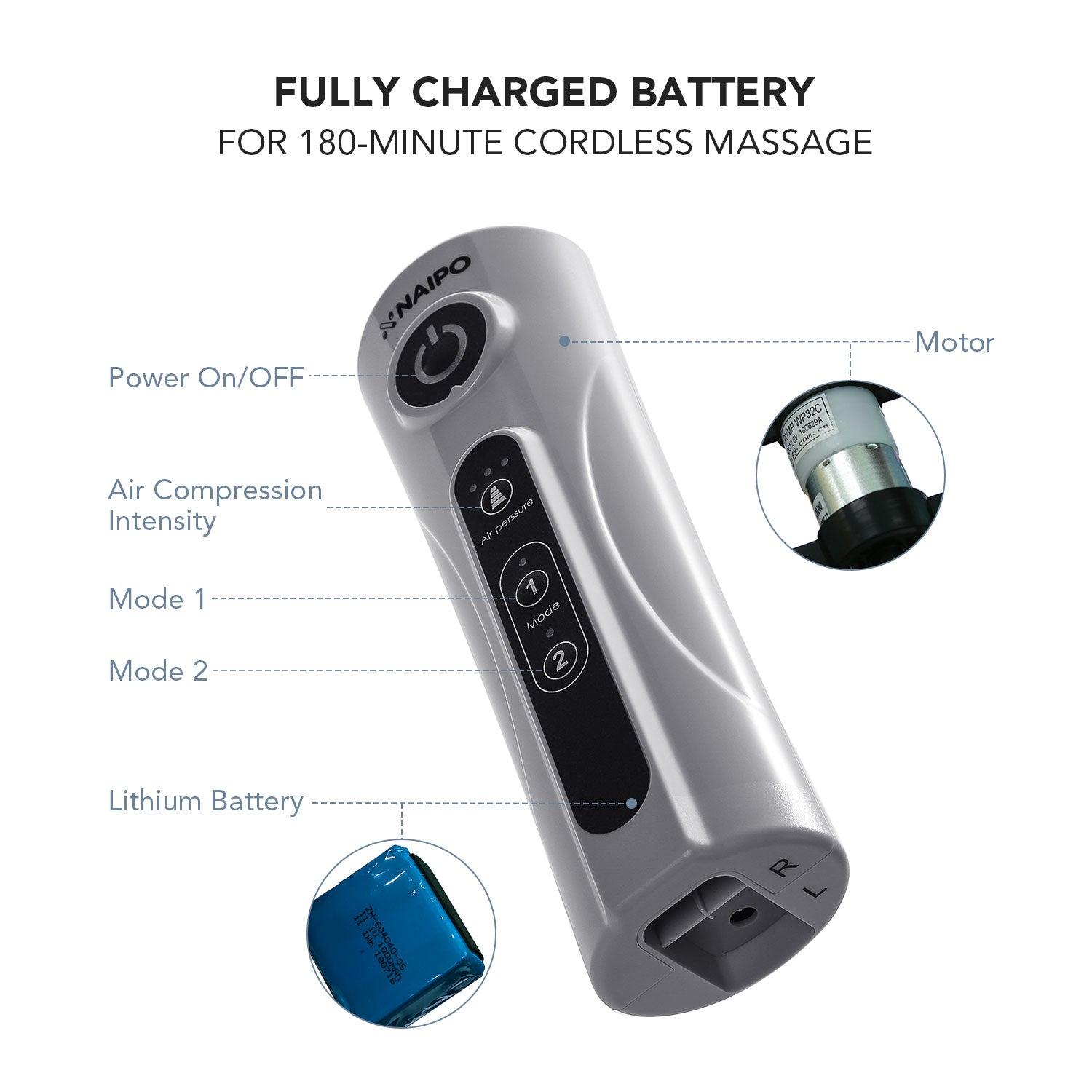 Naipo MGF - 701 Rechargeable Leg Compression Massager - NAIPO