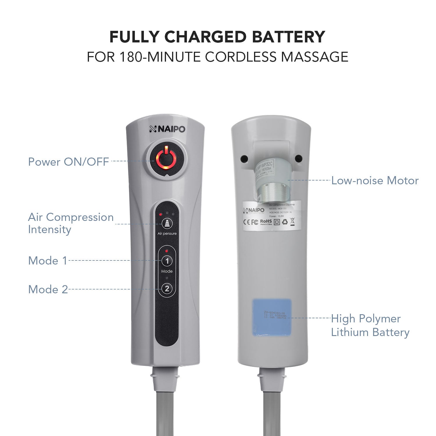 Naipo MGF - 701 Rechargeable Leg Compression Massager - NAIPO