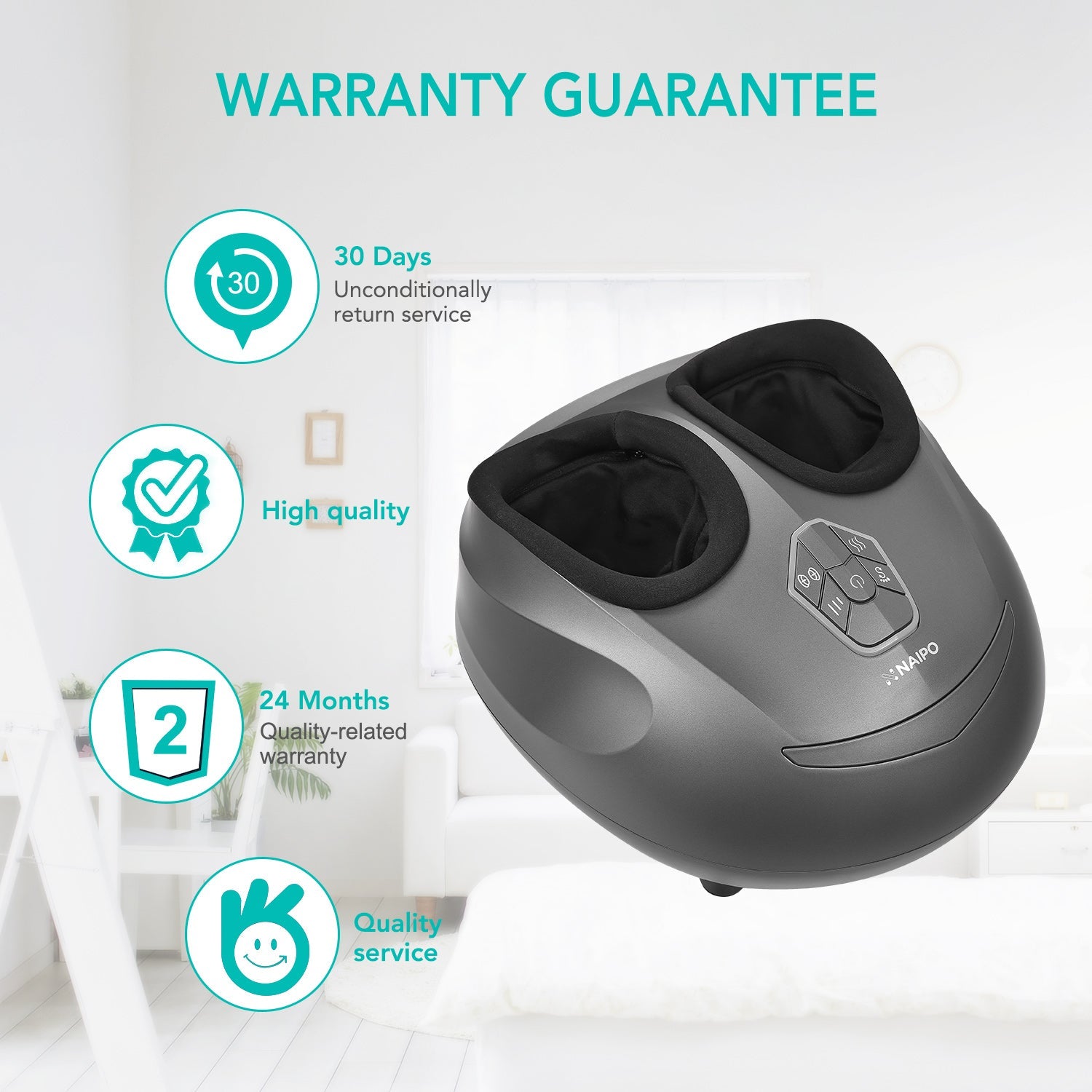 Naipo MGF - 836 Foot Massager with Heat and Airbag Massage - NAIPO