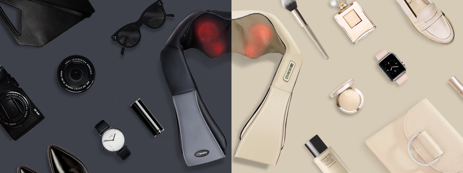 Naipo MGS - 801 Shiatsu Back and Neck Massager with Heat 3D Deep Kneading Massage - NAIPO