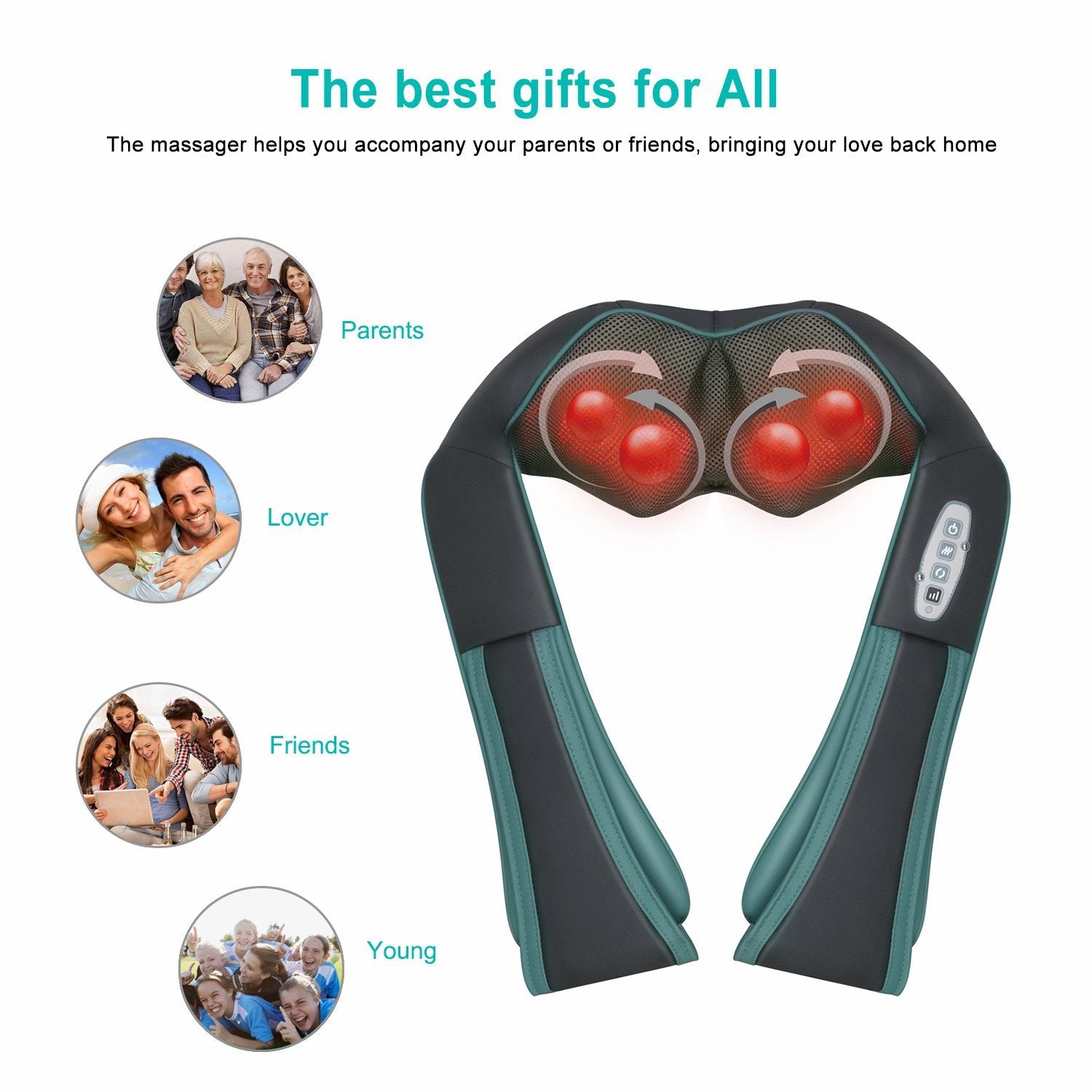 Naipo MGS - N12CS Cordless Shiatsu Neck & Shoulder Massager - NAIPO