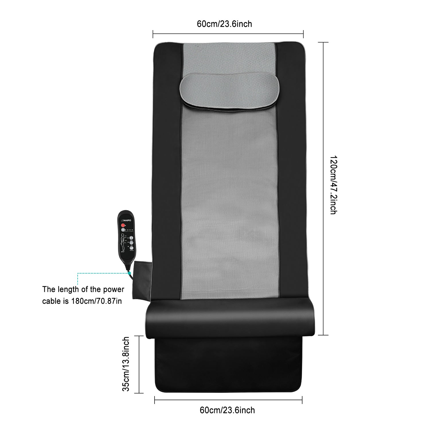 NAIPO MGYM - 8610 Portable Traction Air Yoga Mat with Waist Heated Massage - NAIPO