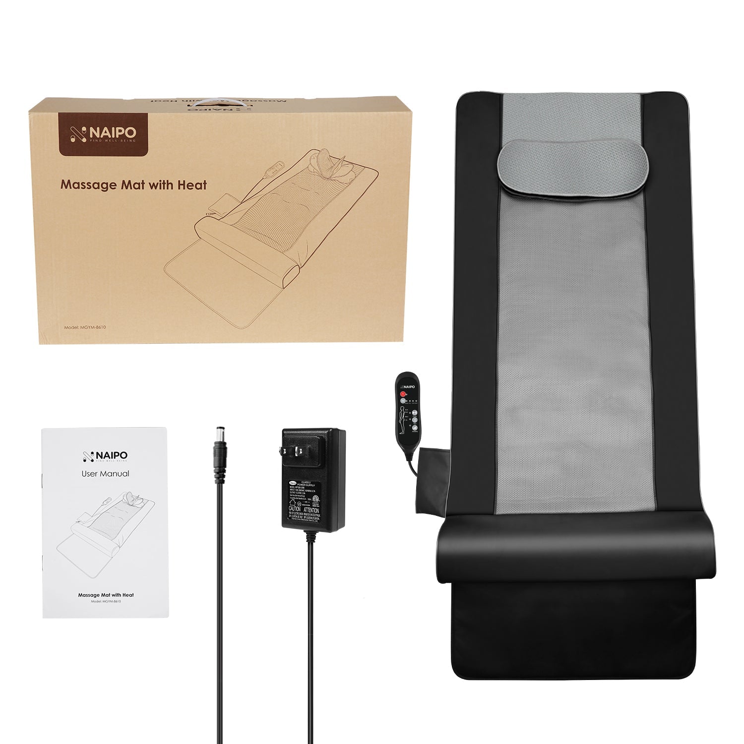 NAIPO MGYM - 8610 Portable Traction Air Yoga Mat with Waist Heated Massage - NAIPO