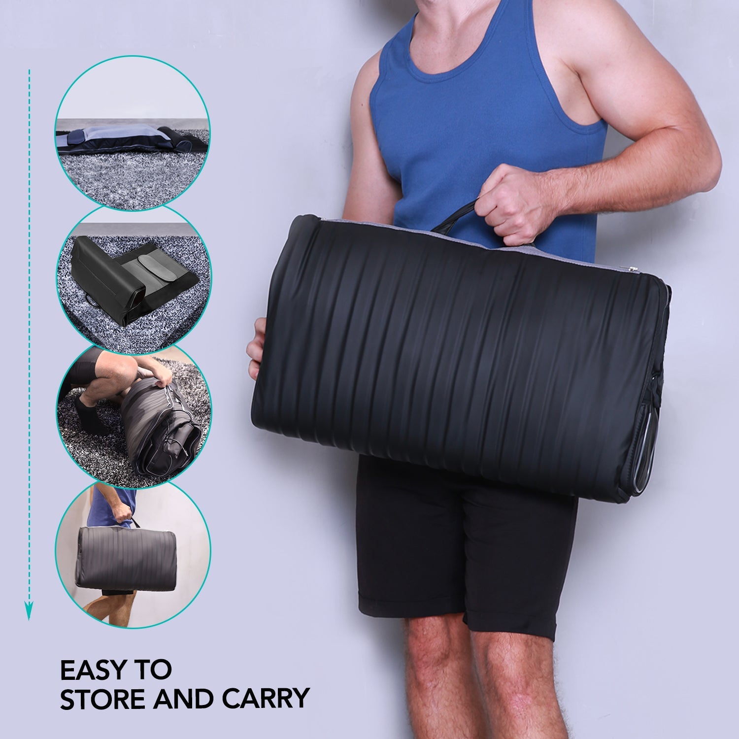 NAIPO MGYM - 8610 Portable Traction Air Yoga Mat with Waist Heated Massage - NAIPO