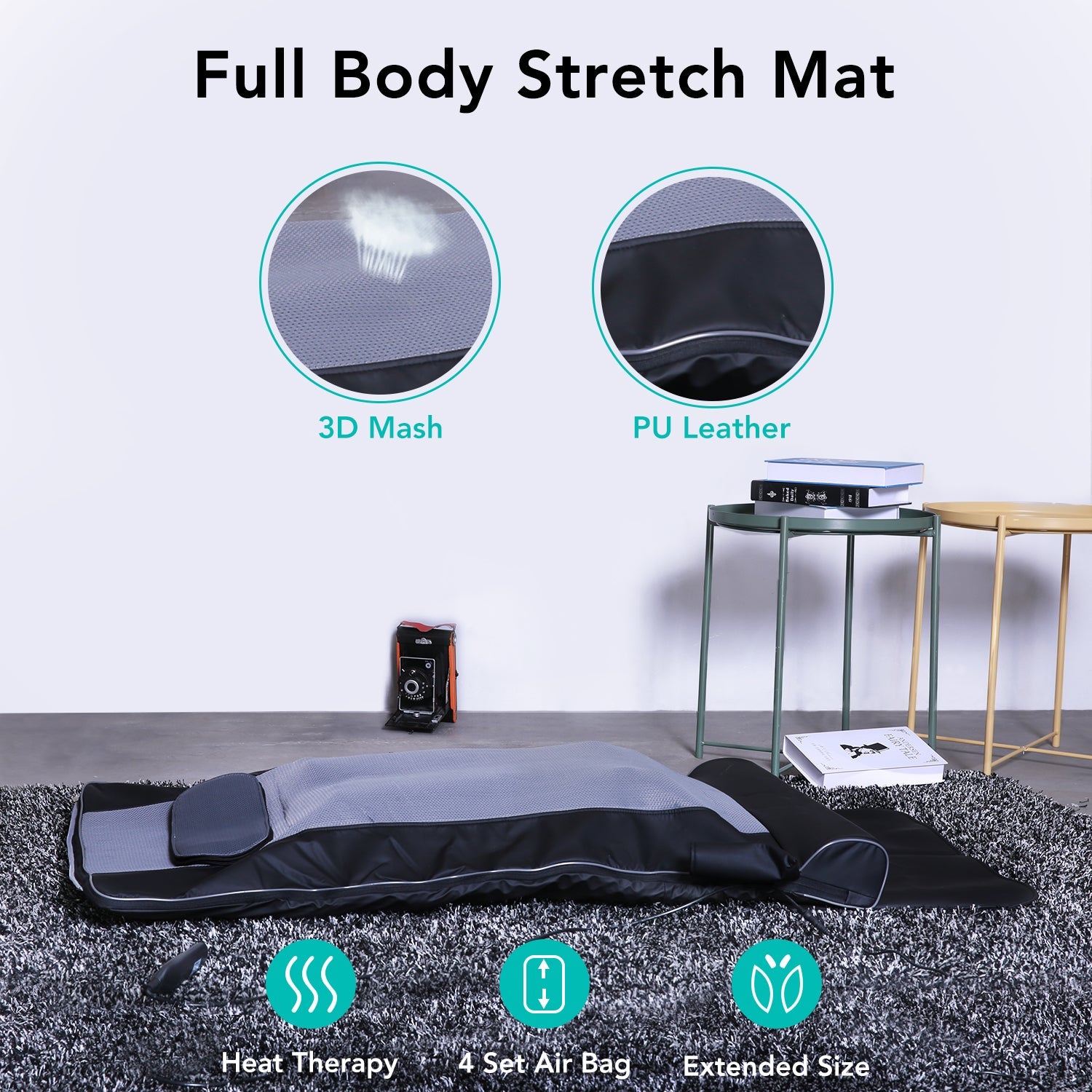 NAIPO MGYM - 8610 Portable Traction Air Yoga Mat with Waist Heated Massage - NAIPO