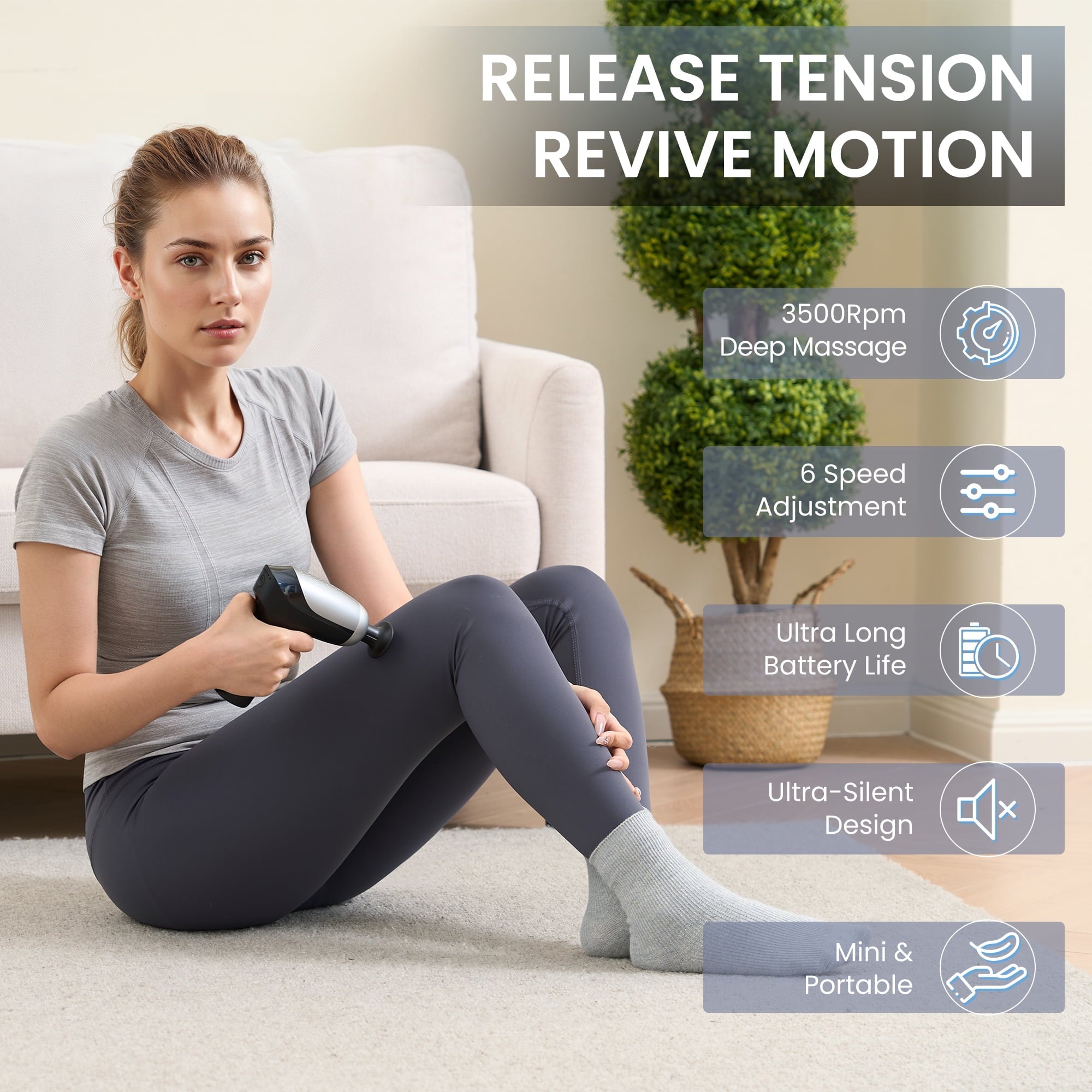 Naipo Mini Massage Gun,Back Massager for Pain Relief Deep Tissue with 6 Adjustable Speed,Gifts for Men & Women - NAIPO