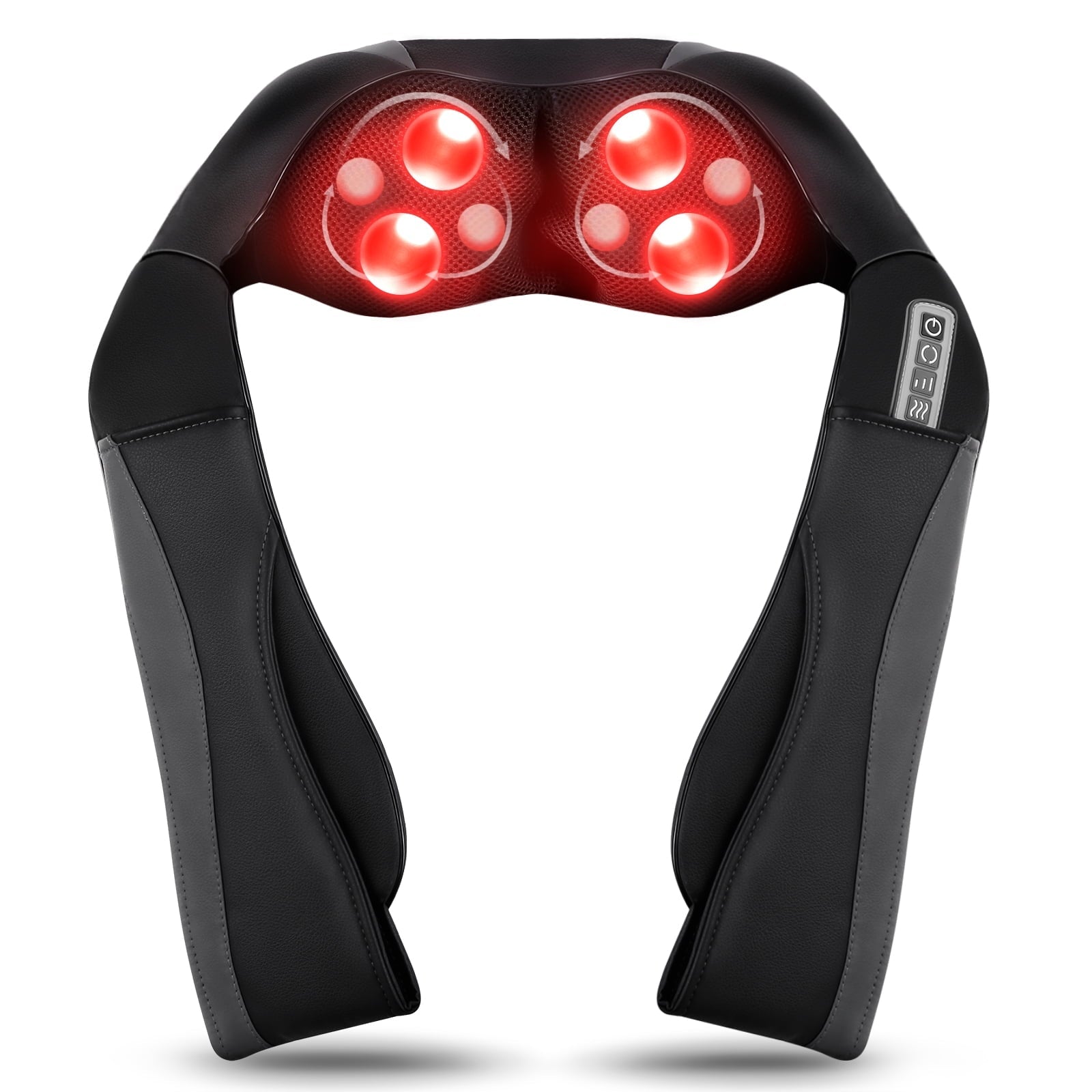 Naipo Neck and Back Massager, 3D Deep Kneading Shiatsu Shoulder Massager with Heat, Gifts for Men Women, Black - NAIPO
