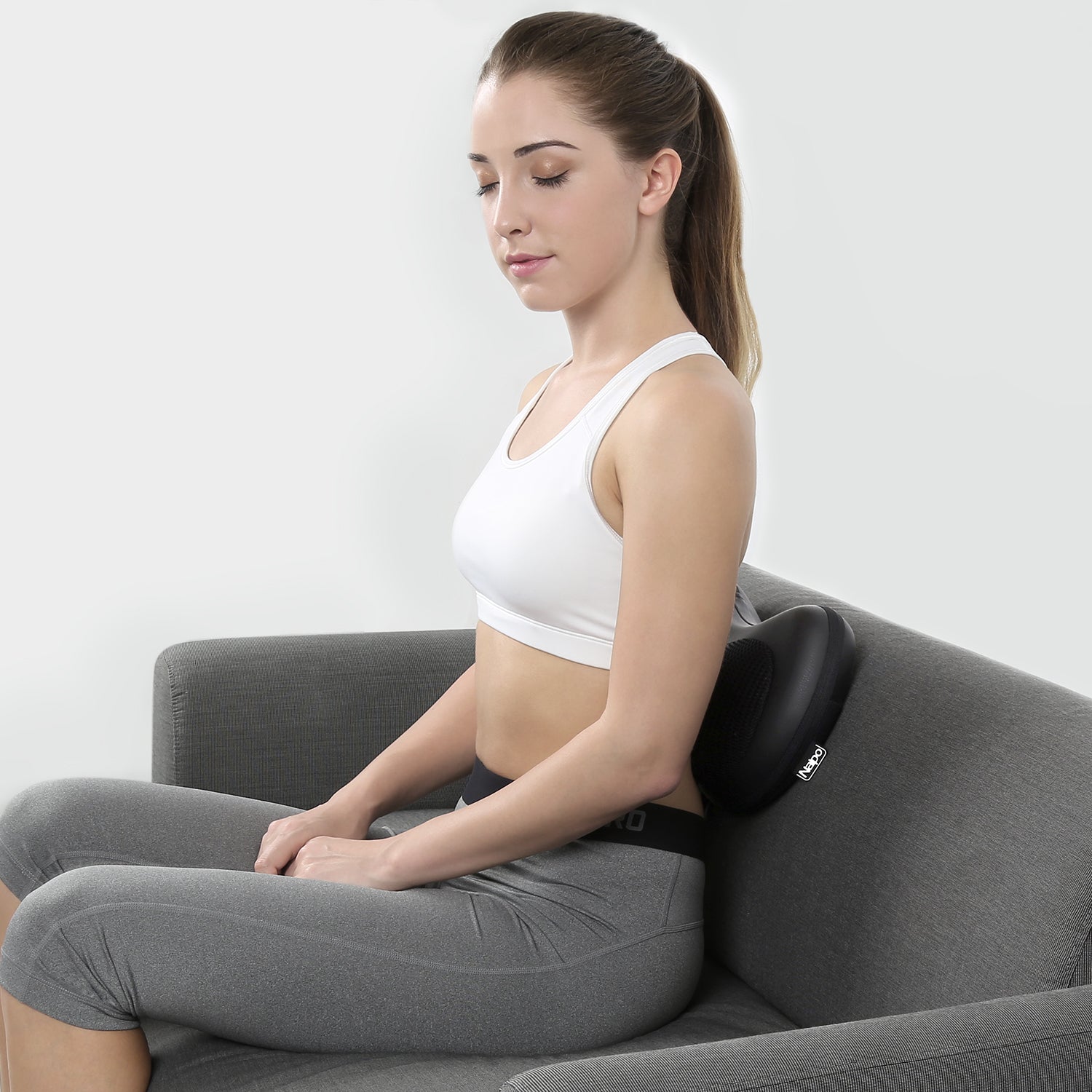 Naipo Neck & Back Massage Pillow with Heat Shiatsu Deep Kneading Massager - NAIPO