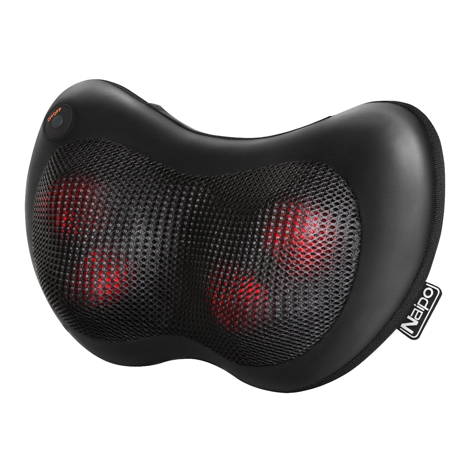Naipo Neck & Back Massage Pillow with Heat Shiatsu Deep Kneading Massager - NAIPO