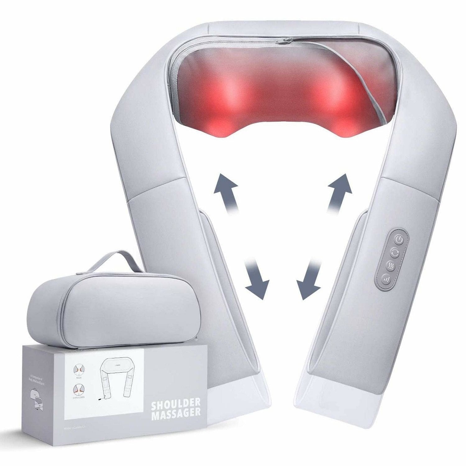 Naipo Neck Massager with Heat, Shiatsu Deep Tissue Kneading for Muscle Pain Relax Relief, Ideal Gift for Men and Women - NAIPO