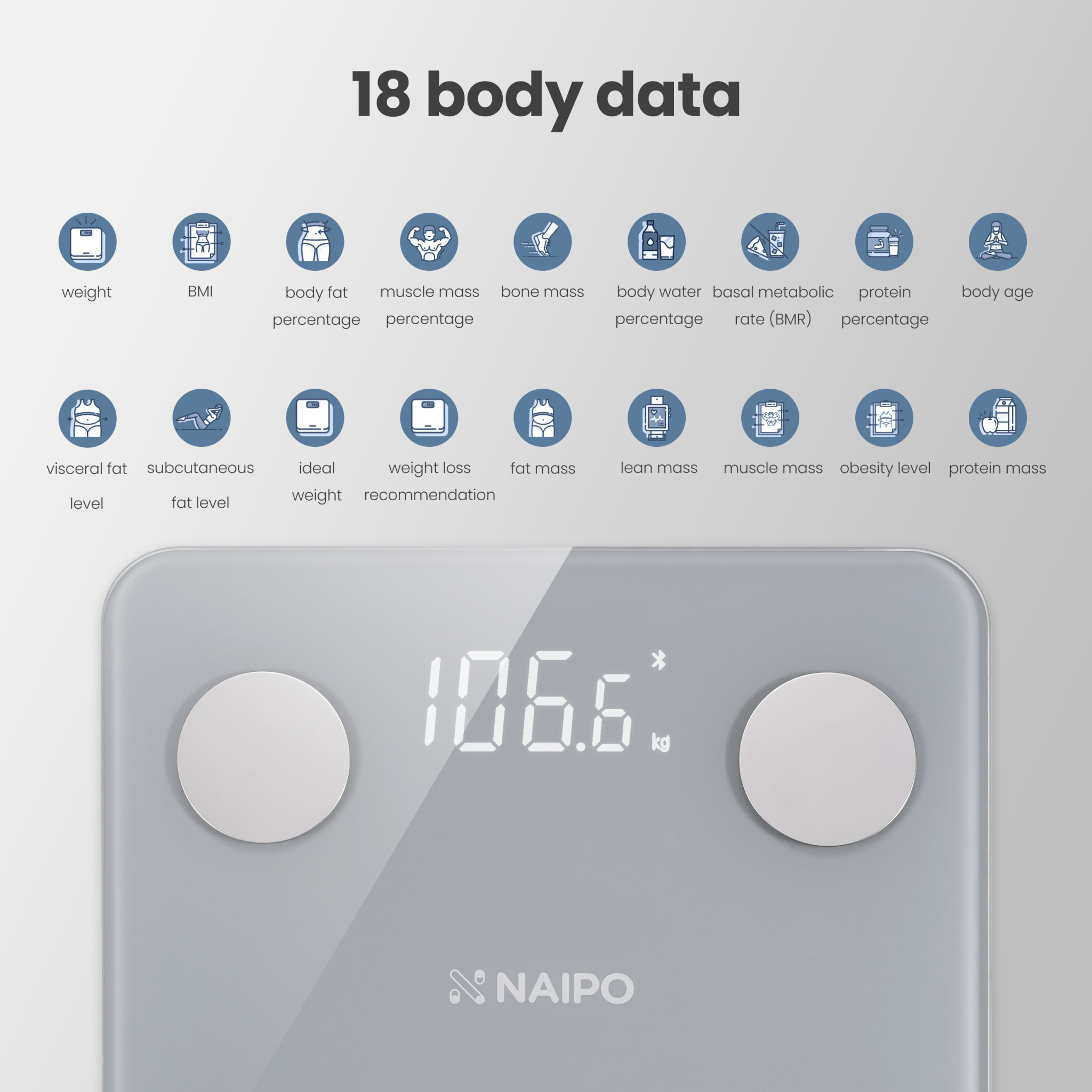 Naipo NP - BS01 Smart Bluetooth Body Fat Scale - NAIPO