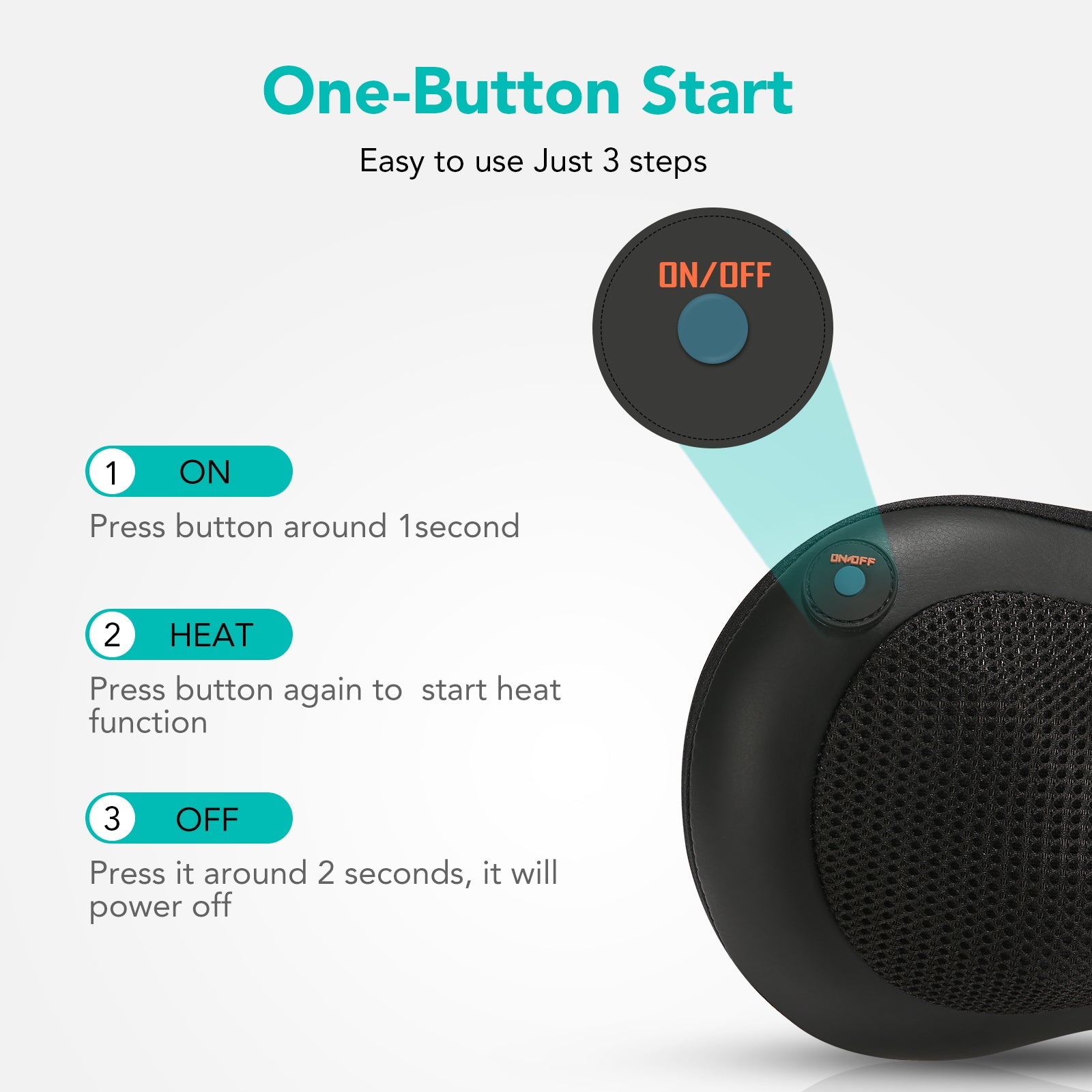 Naipo Pillow Massager MGP - 129G with Heat for Back and Neck - NAIPO