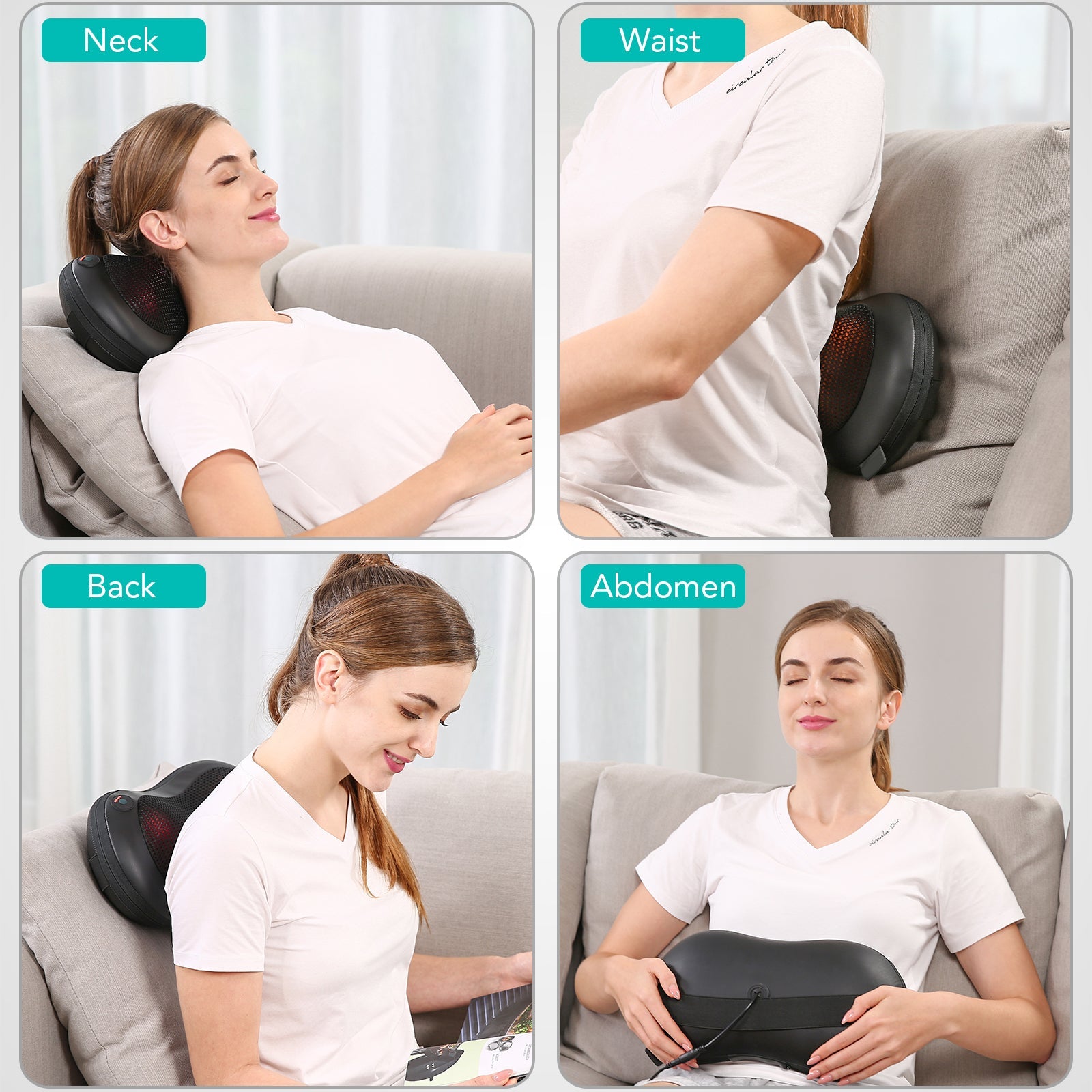 Naipo Pillow Massager MGP - 129G with Heat for Back and Neck - NAIPO