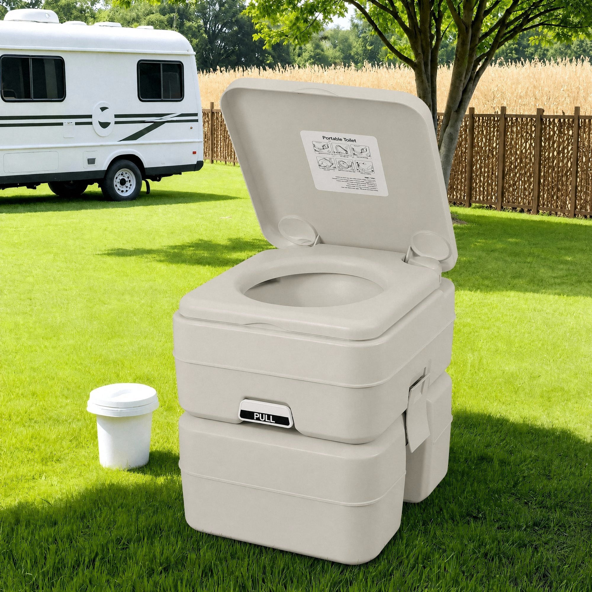 Naipo Portable Toilet for RV Camping 5.3 Gallon Outdoor Porta Potty for RV Travel Boating Hospital Truck, Gray - NAIPO
