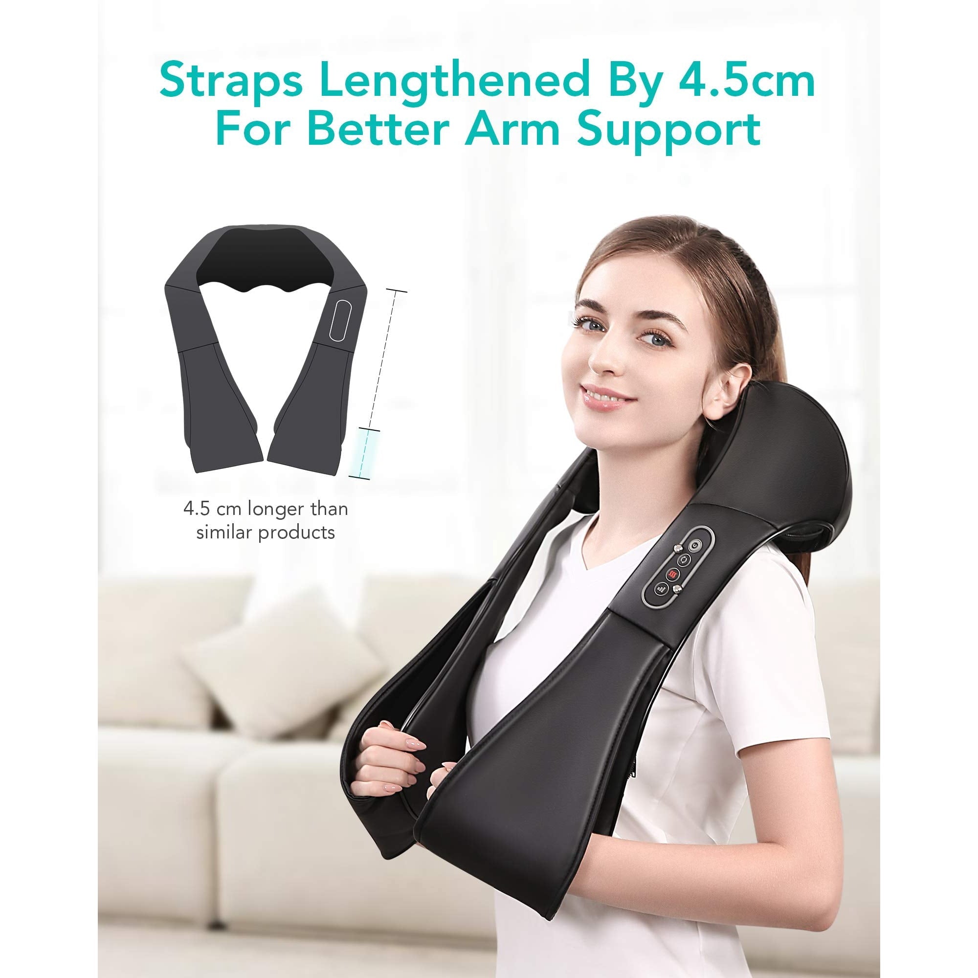 Naipo Shiatsu Back and Neck Massager with Heat Deep Kneading Massage, Best Gifts Mom Dad Women Men, Home, Office Car Use - NAIPO