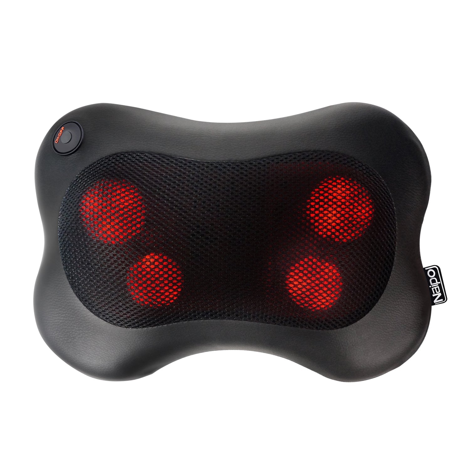 Naipo Shiatsu Pillow Massager MGP - 129M with Heat for Back and Neck (Leather Cover) - NAIPO