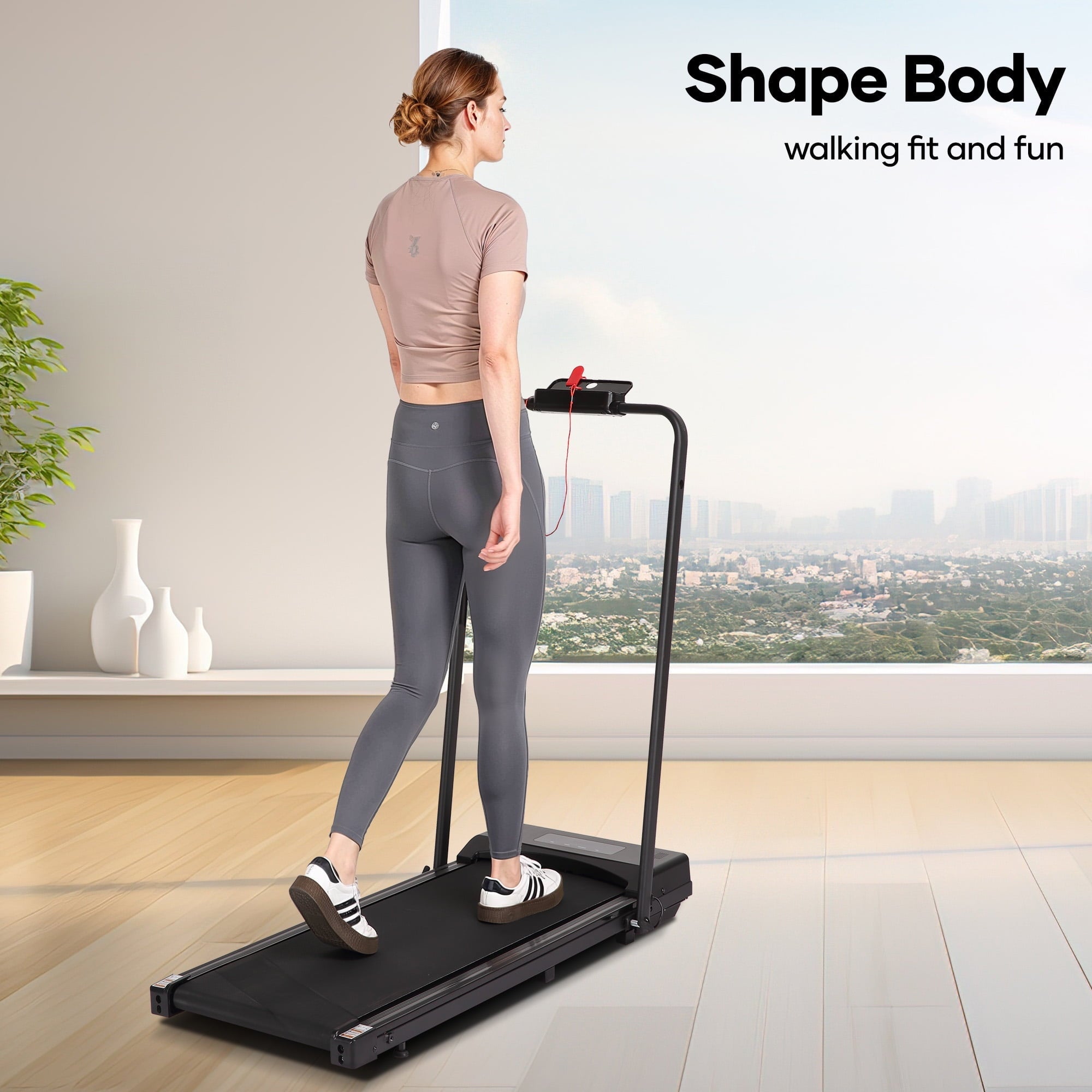 Naipo Treadmill Foldable 2 in 1 Walking Pad Compact Electric Running Remote Control for Home Fitness - NAIPO