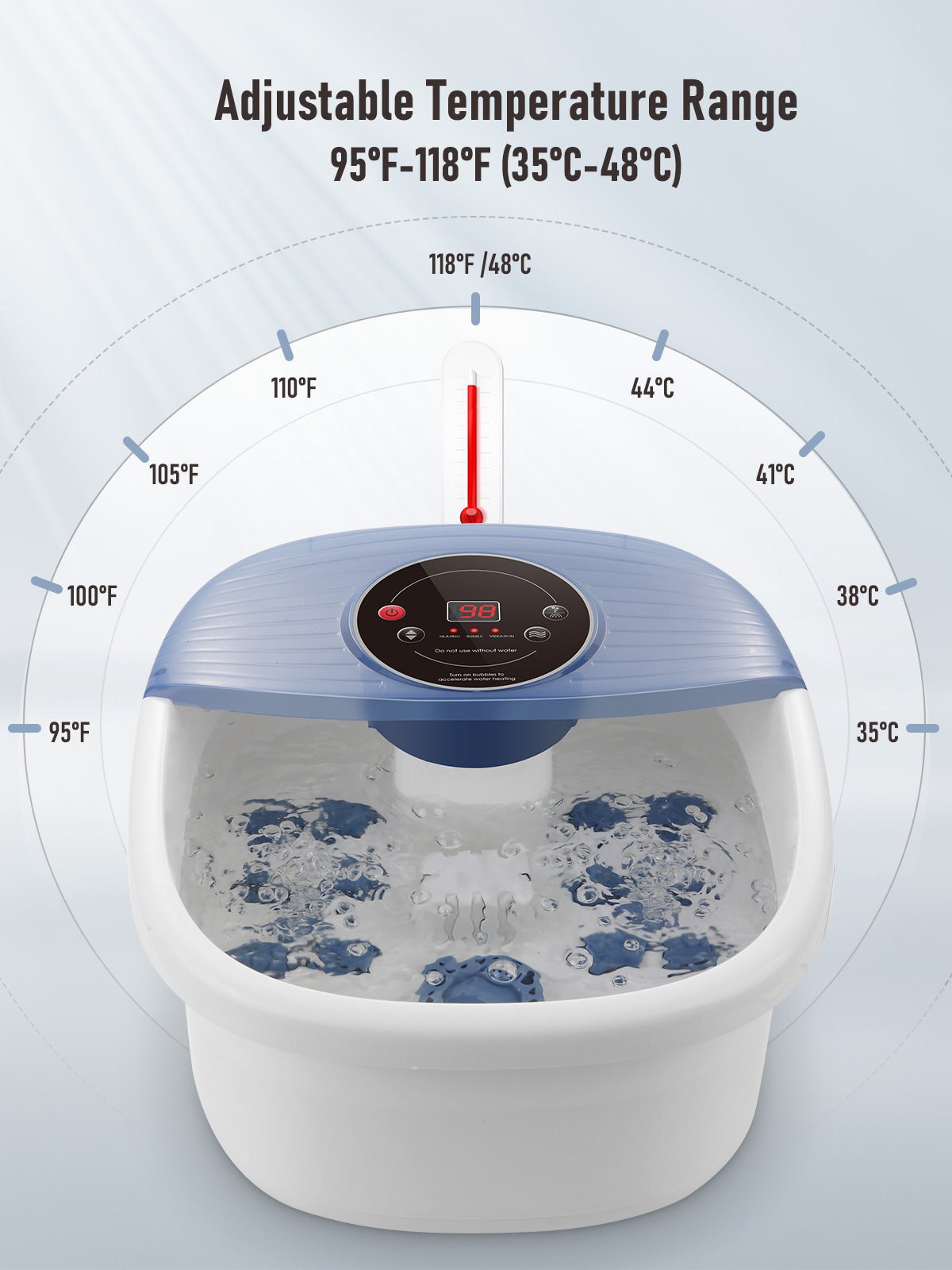NAIPO XKAM - SPA18 Heated Bubble Foot Spa with Rollers - NAIPO