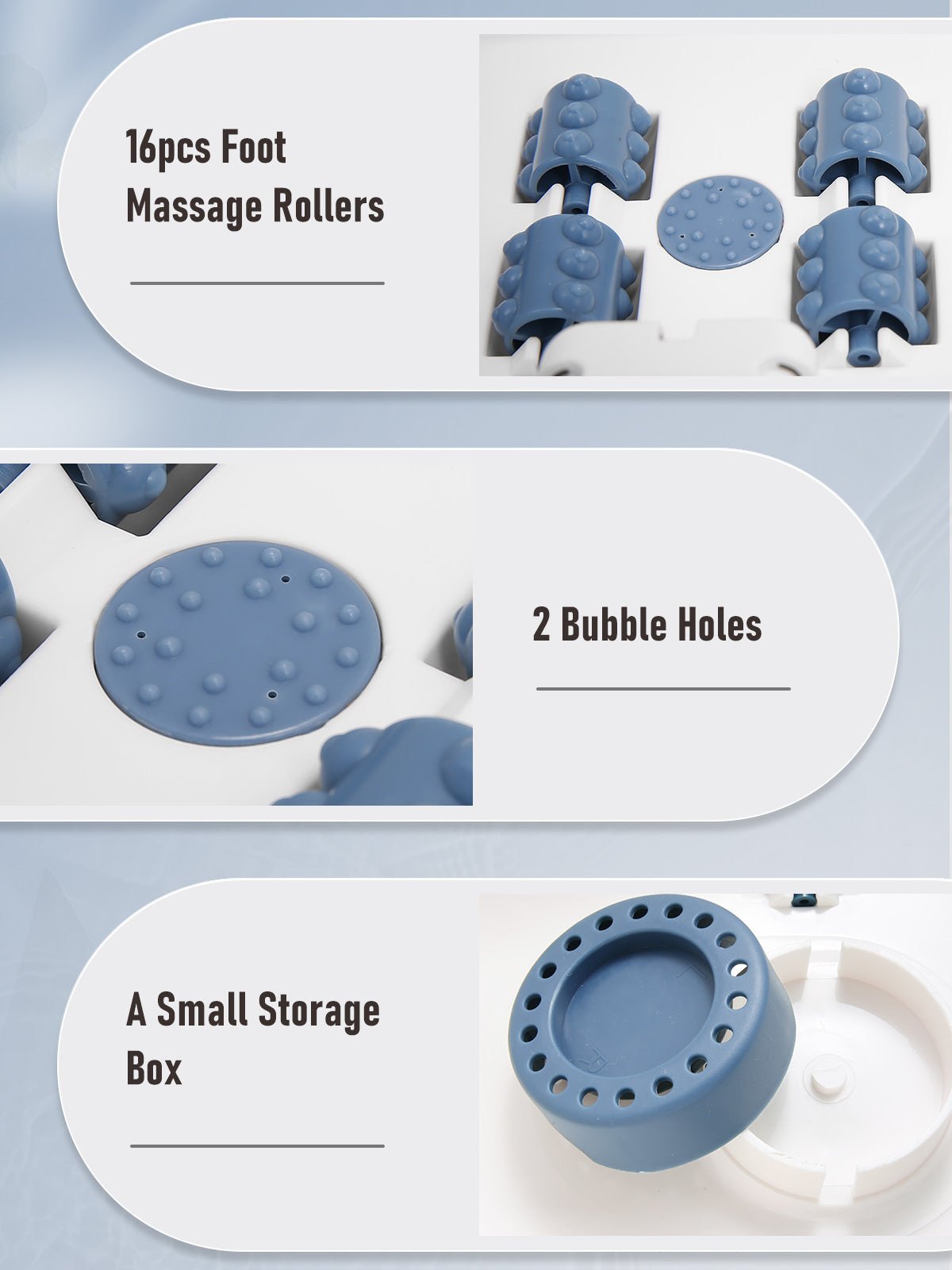 NAIPO XKAM - SPA18 Heated Bubble Foot Spa with Rollers - NAIPO