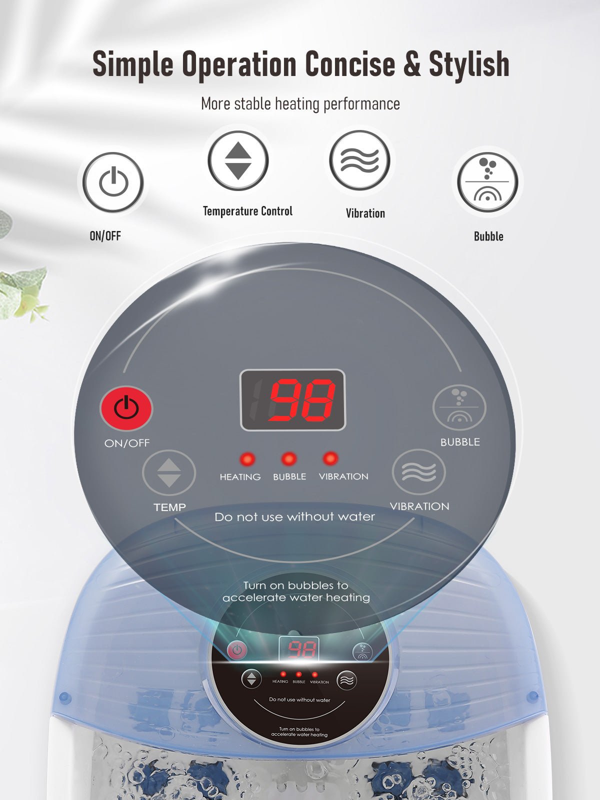 NAIPO XKAM - SPA18 Heated Bubble Foot Spa with Rollers - NAIPO