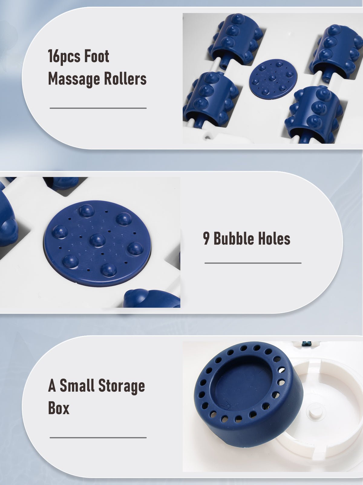 NAIPO XKAM-SPA18 Heated Bubble Foot Spa with Rollers - NAIPO
