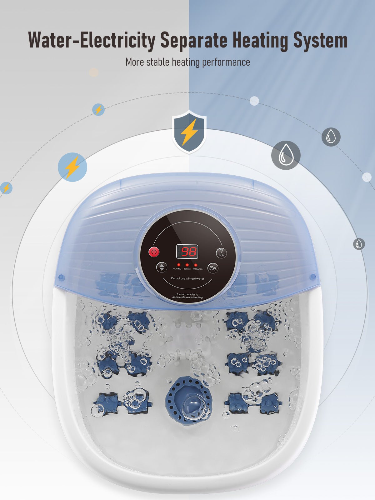 NAIPO XKAM - SPA18 Heated Bubble Foot Spa with Rollers - NAIPO