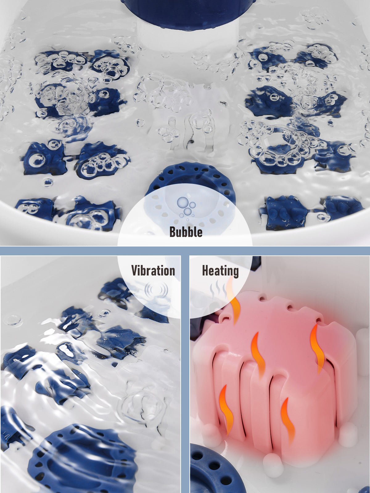 NAIPO XKAM-SPA18 Heated Bubble Foot Spa with Rollers - NAIPO