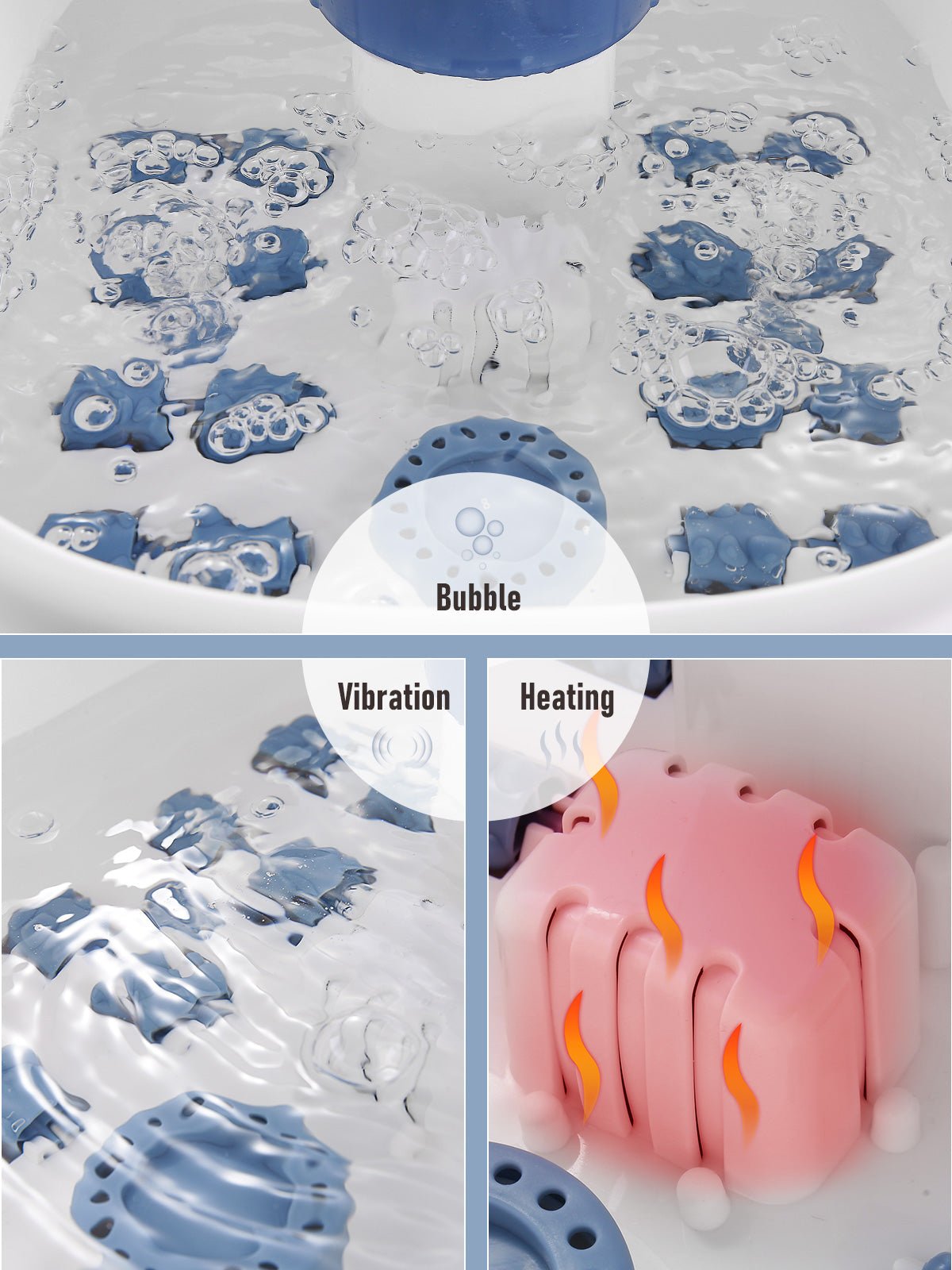 NAIPO XKAM - SPA18 Heated Bubble Foot Spa with Rollers - NAIPO