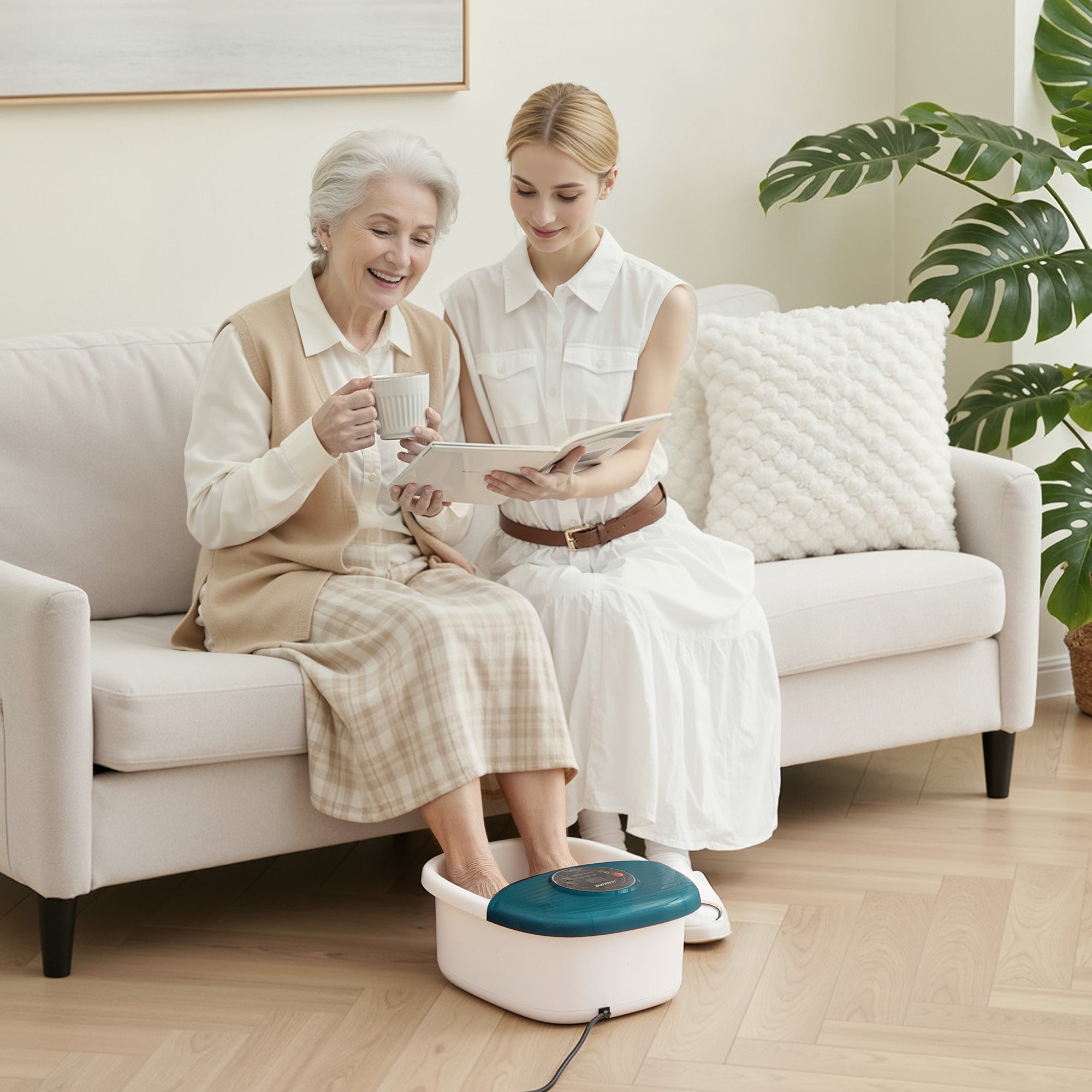 NAIPO XKAM - SPA18 Heated Bubble Foot Spa with Rollers - Christmas Gift for Him/Her - NAIPO