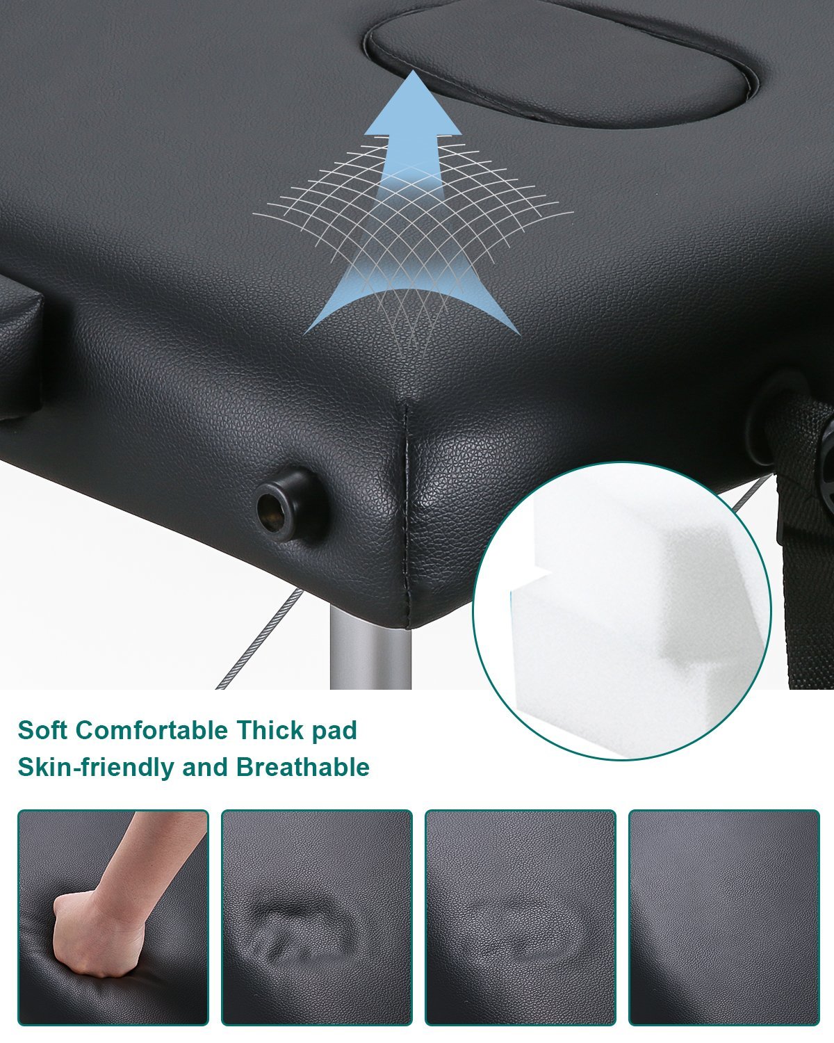 Table de massage portable pliable Naipo MGBC-211H avec pieds en aluminium