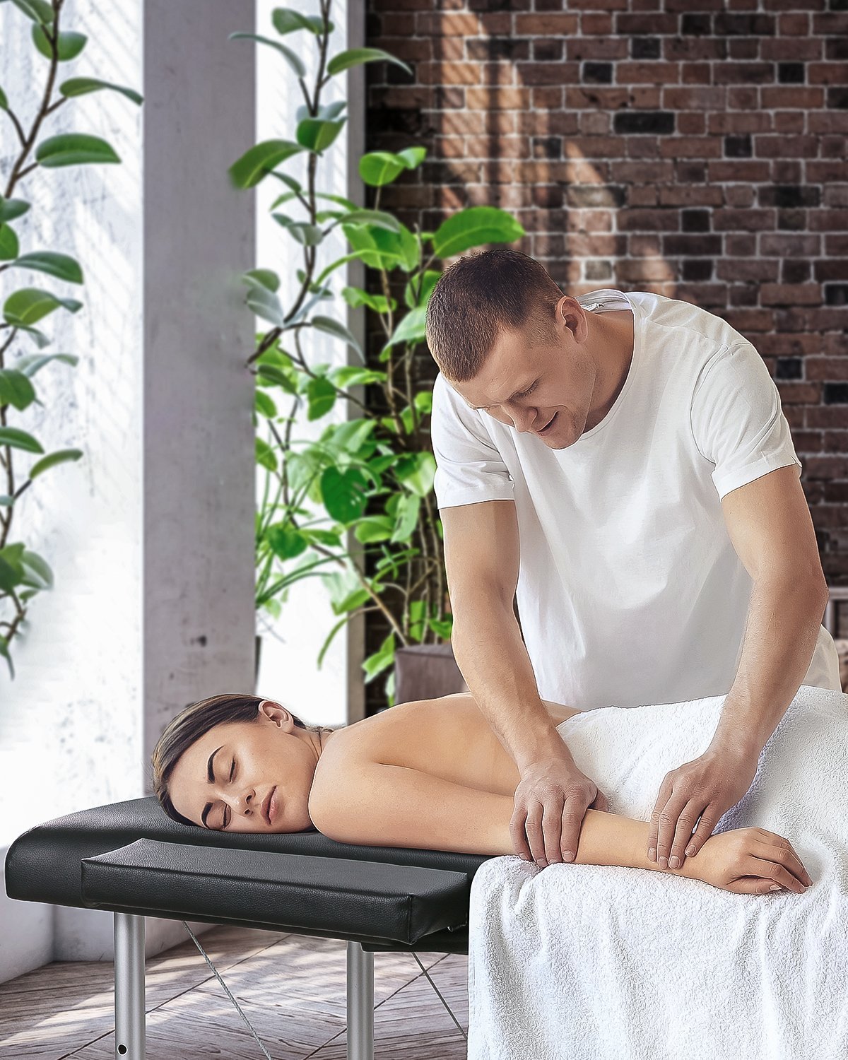 Table de massage portable pliable Naipo MGBC-211H avec pieds en aluminium