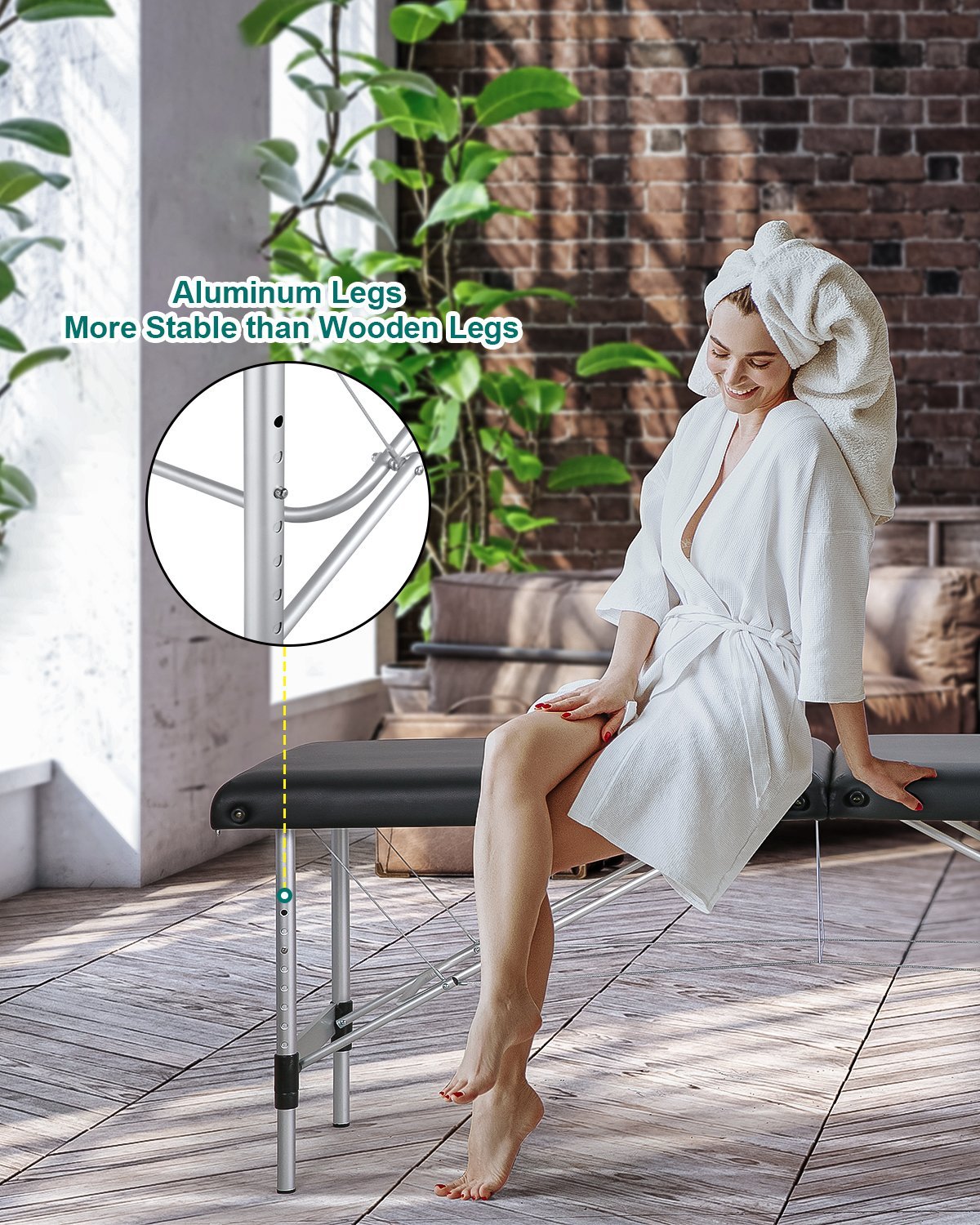 Table de massage portable pliable Naipo MGBC-211H avec pieds en aluminium