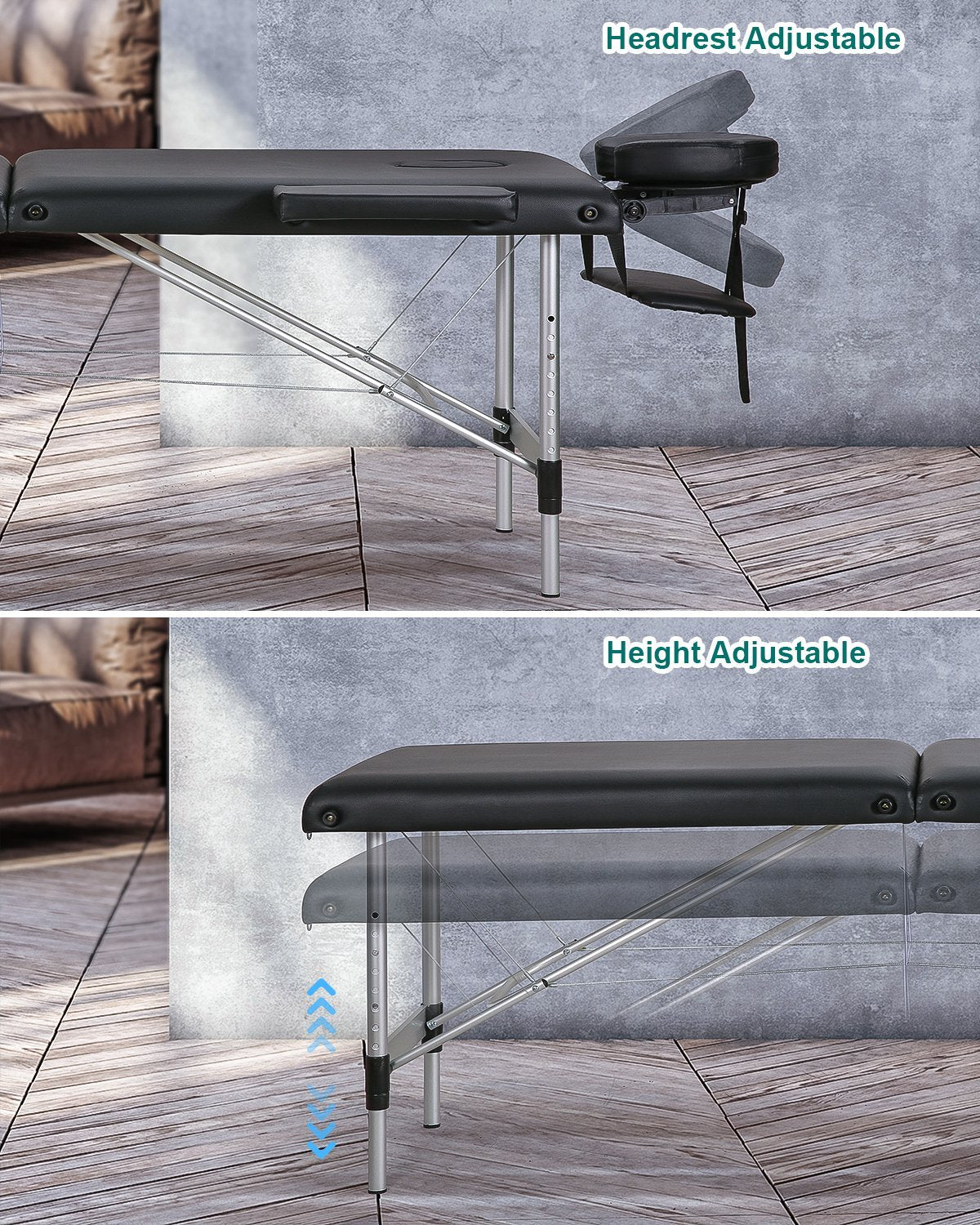 Table de massage portable pliable Naipo MGBC-211H avec pieds en aluminium