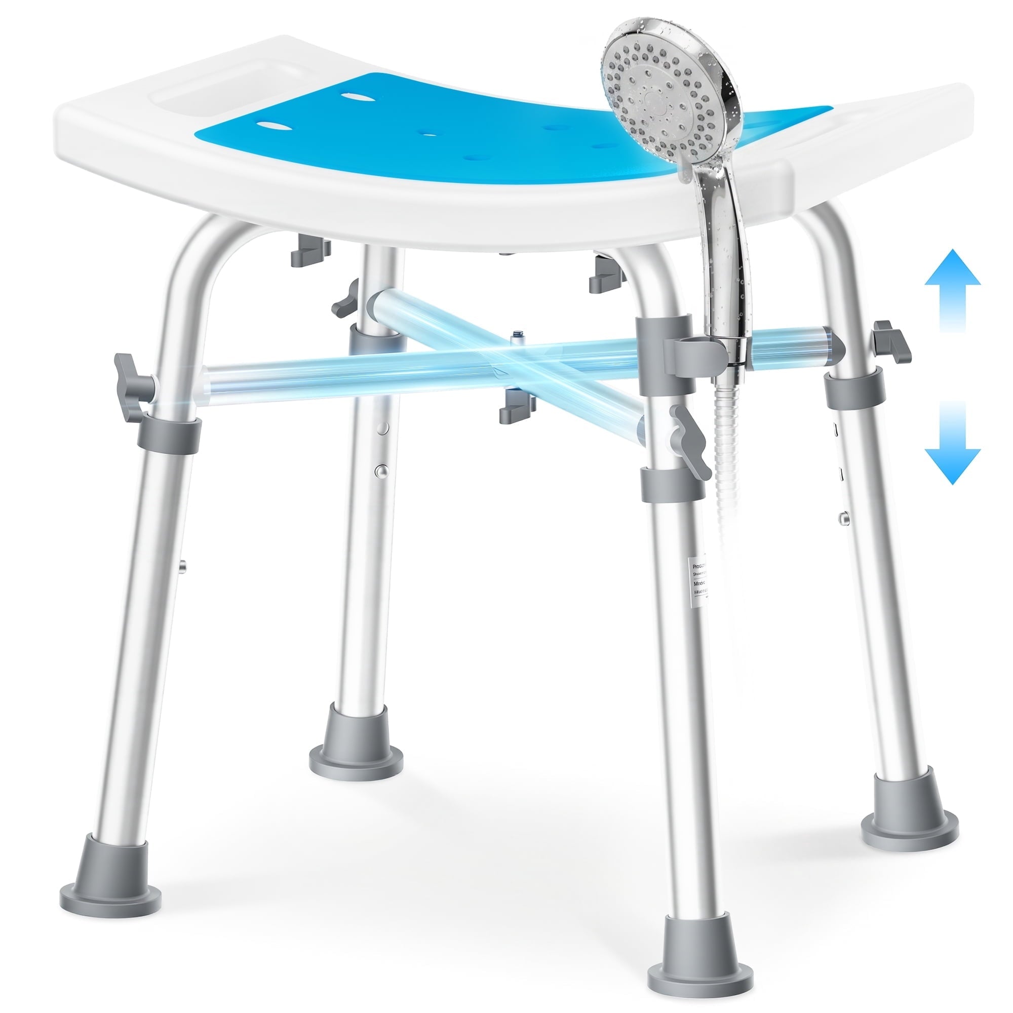 Shower Chair for Inside Shower Adjustable Height Anti - slip Padded Bathing Stool Seats for Adults, 500lb Heavy Duty Tub Bench - NAIPO