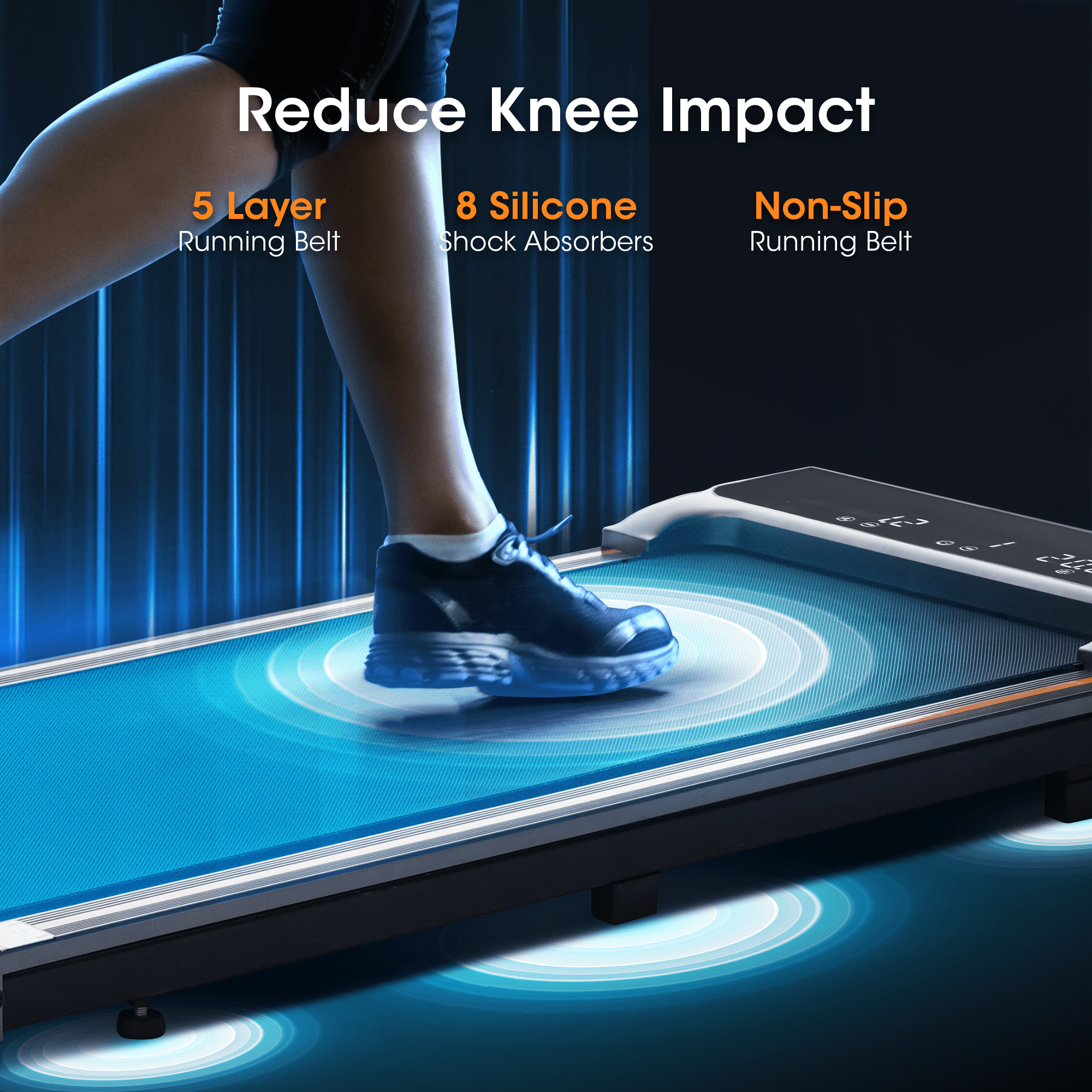 Walking Pad Under Desk Treadmill with Remote Control Lightweight 2 in 1 Exercise Treadmill 0.6 to 3.8 Speed Range for Home Office Workout - NAIPO