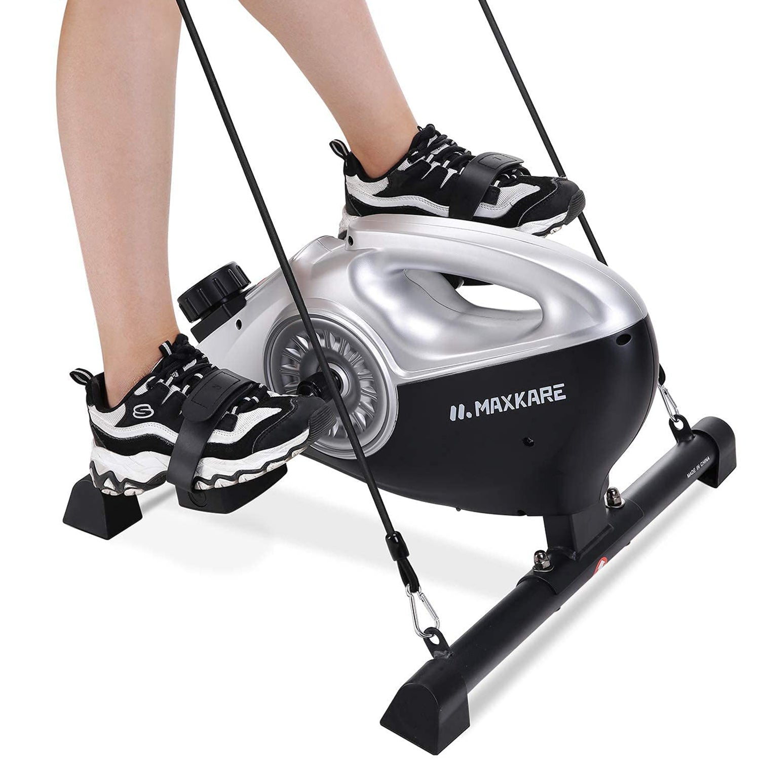 Vélo d'exercice magnétique stationnaire 2 en 1 à placer sous le bureau, avec écran LCD, pour l'entraînement des bras et des jambes, pour hommes et femmes, à la maison et au bureau (bandes de résistance incluses).