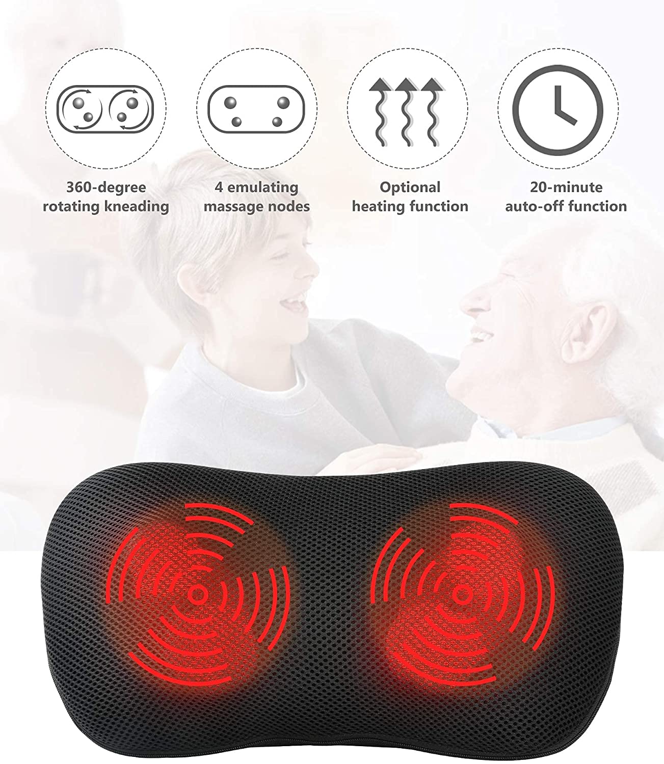 Back Massager Neck Massager Massage Pillow With Heat--Wholesale--US - NAIPO
