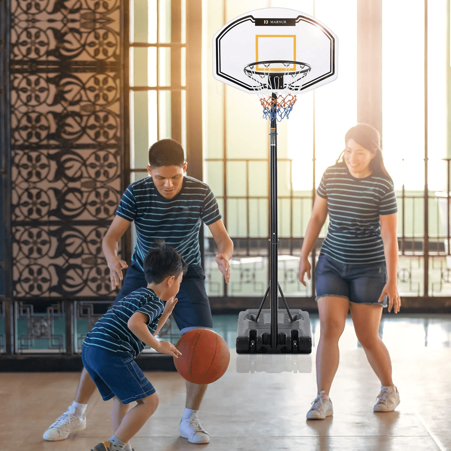 Basketball Hoop Portable Basketball Goal Basketball System 35"x23.6" Backboard with Adjustable Height and Removable Wheels Outdoor/Indoor for Kids/Youth/Teenagers--Wholesale--US - NAIPO