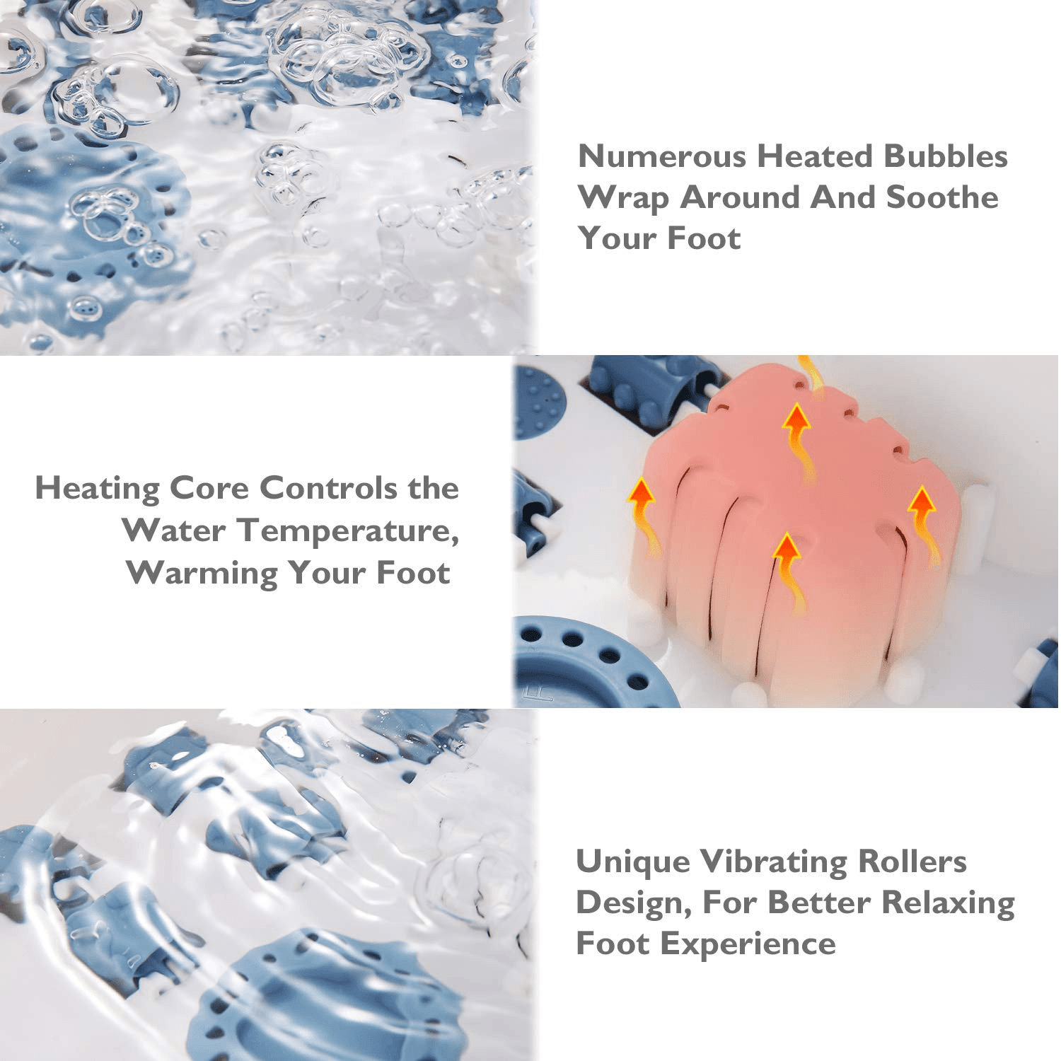Foot Spa Bath Massager with Heat Bubbles Vibration 3 in 1 Function, 16 Masssage Rollers Soaker Digital Temperature Control Pedicure Tub Bath for Feet Home Use--Wholesale--US - NAIPO