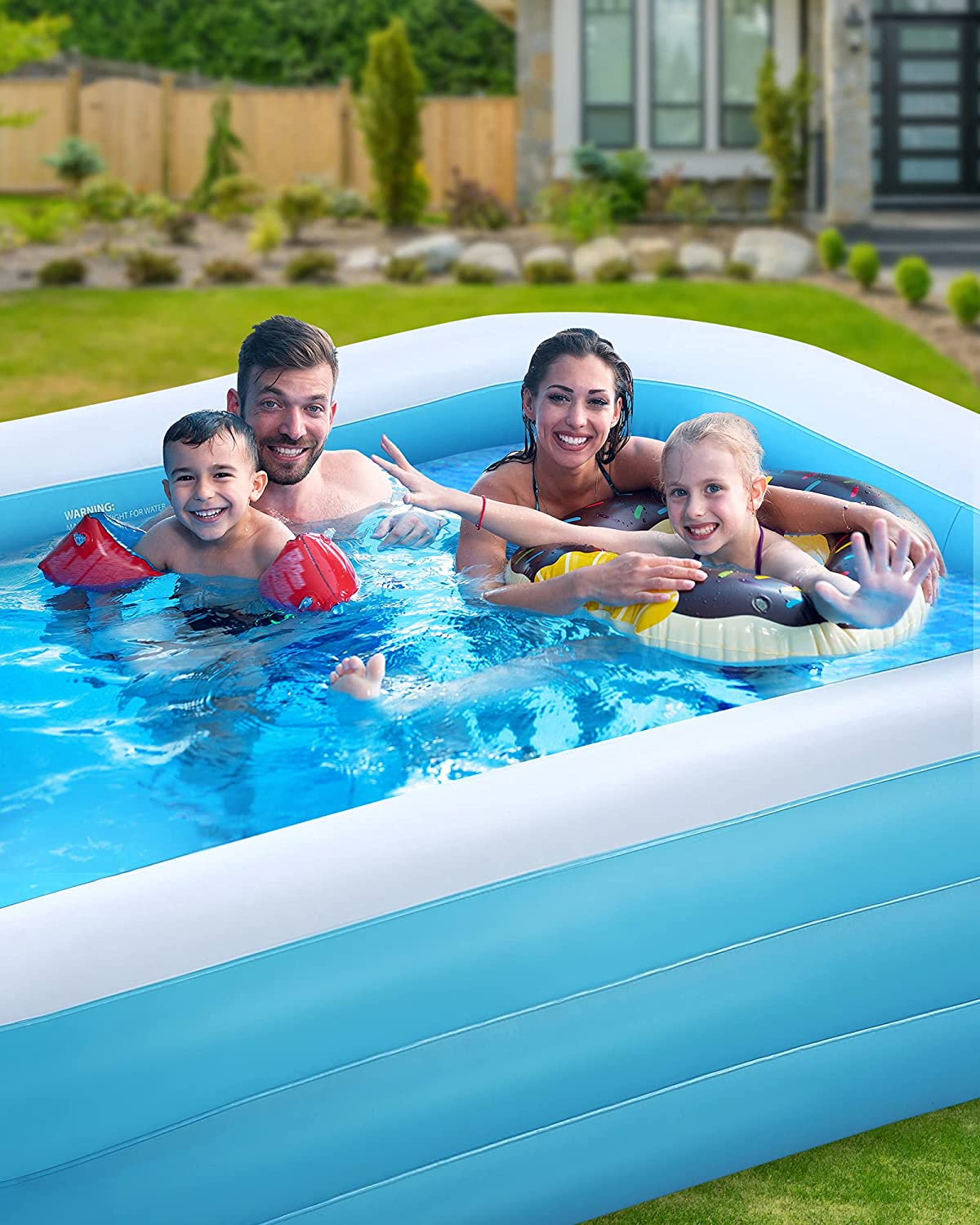 Gasky Inflatable Swimming Pool Fmaily Inflatable Pool Full-Sized Blow Up Pool Easy Set 95''*56''*22'' for Baby Kids Adults Outdoor Backyard Summer Water Party - NAIPO