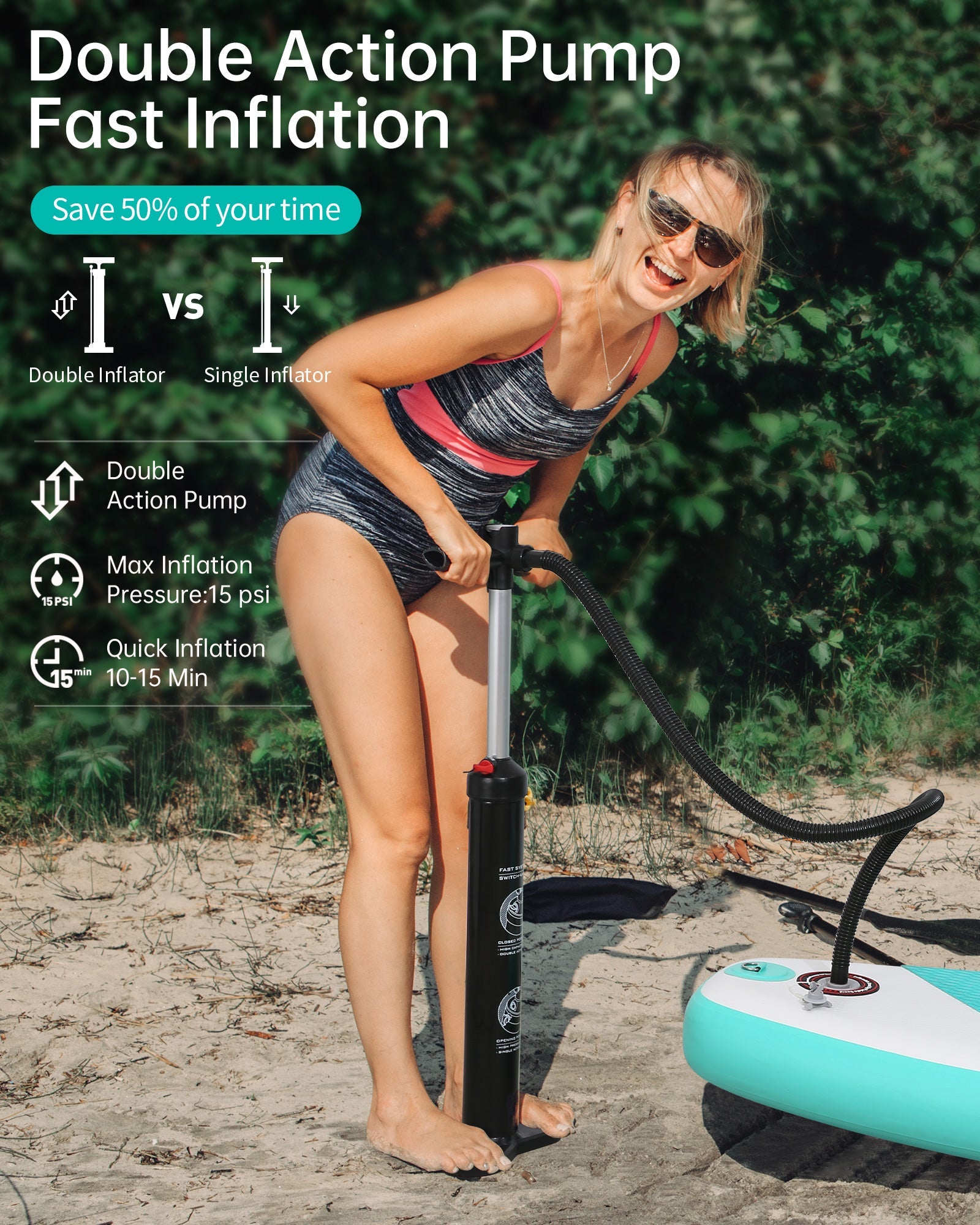 Inflatable Paddle Board Stand Up Paddle Board Inflatable Paddleboard SUP Board with Premium Full Accessories 120"x30"x6" for Youth & Adults Have Fun in Oceans, River and Lakes - NAIPO