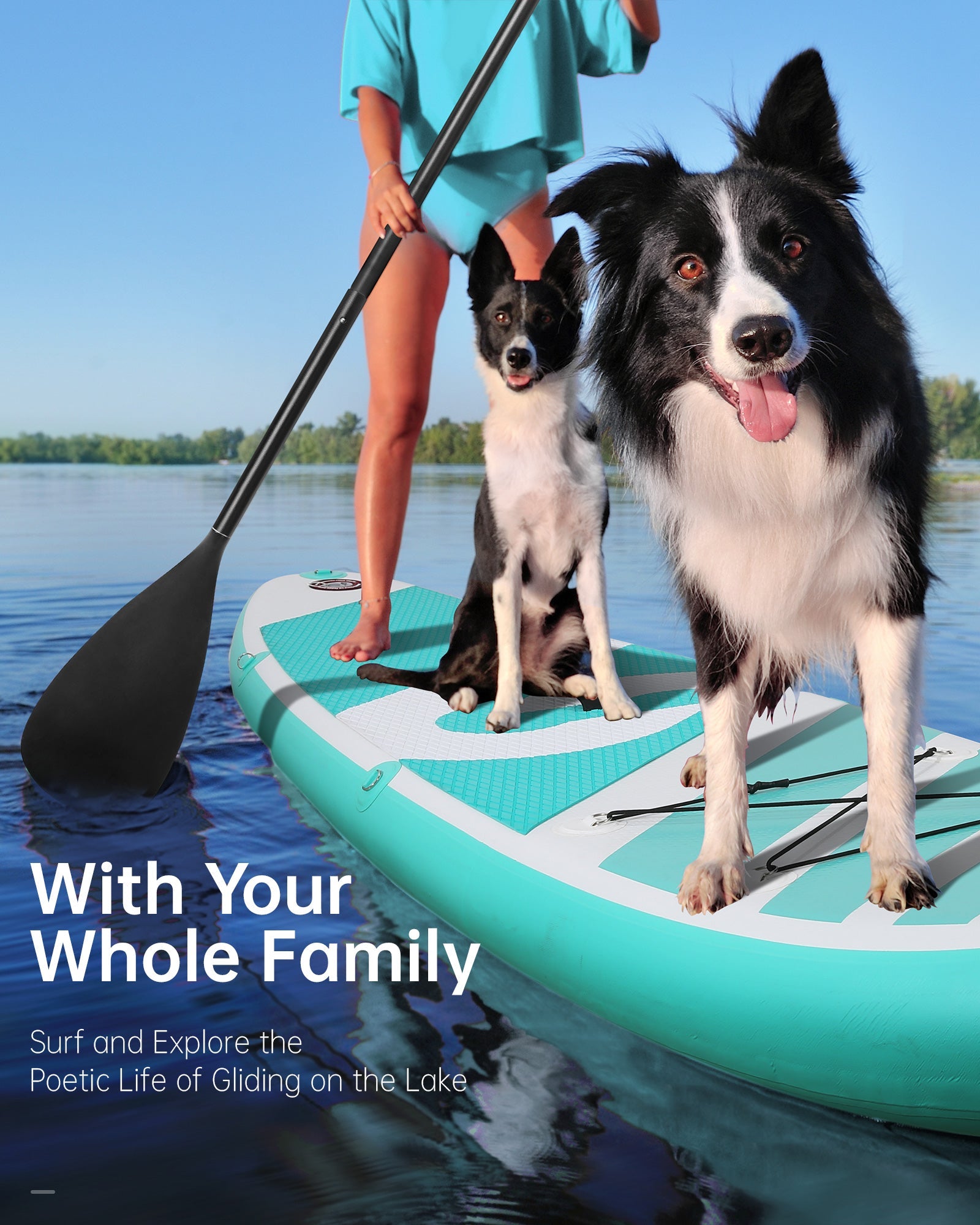 Inflatable Paddle Board Stand Up Paddle Board Inflatable Paddleboard SUP Board with Premium Full Accessories 120"x30"x6" for Youth & Adults Have Fun in Oceans, River and Lakes - NAIPO