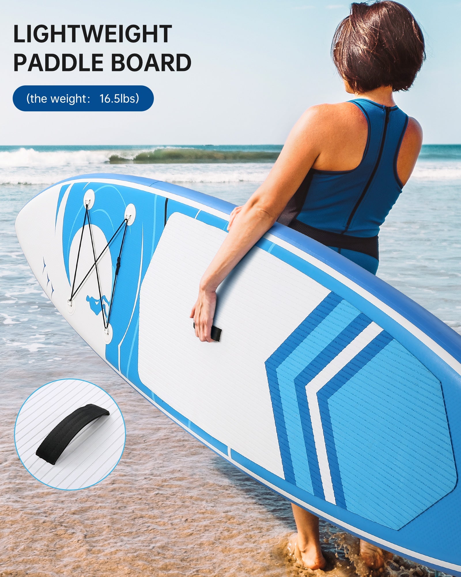 Inflatable Paddle Board Stand Up Paddle Board SUP 6 inches Thick Board With SUP Accessories & Carry Bag & Fast Pumping for Adults & Youth for Paddling Surfing Fishing Yoga - NAIPO