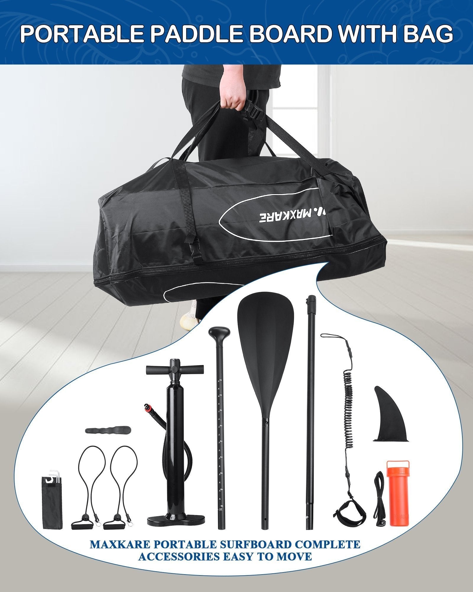 Inflatable Paddle Board Stand Up Paddle Board SUP with Premium Stand-up Paddle Board Accessories & Non-Slip Deck ISUP Backpack Paddle Leash Pump Paddle Board for Fishing Yoga for Adult & Youth & Kid--Wholesale--US - NAIPO